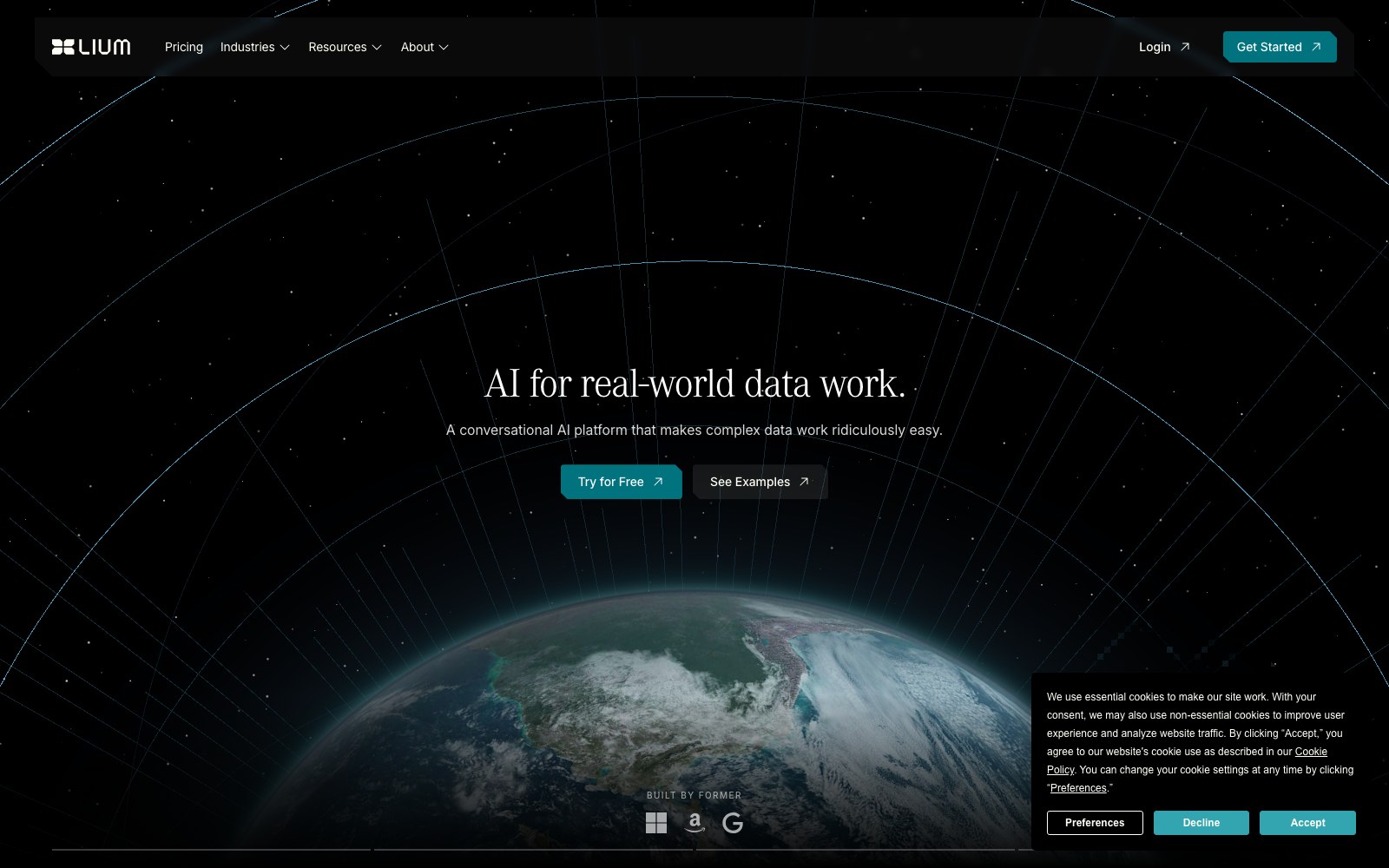 Lium homepage screenshot