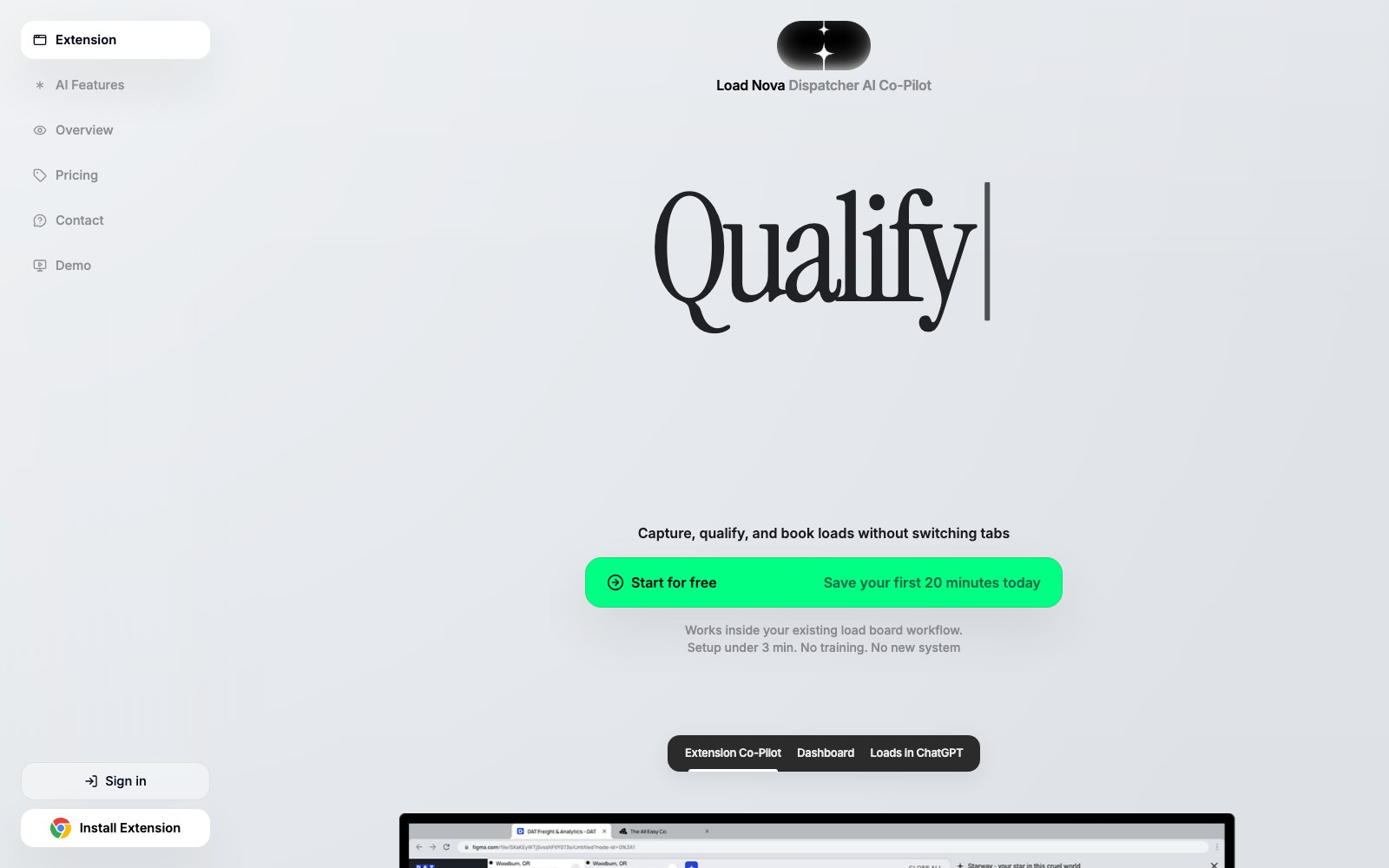 Load Nova homepage screenshot