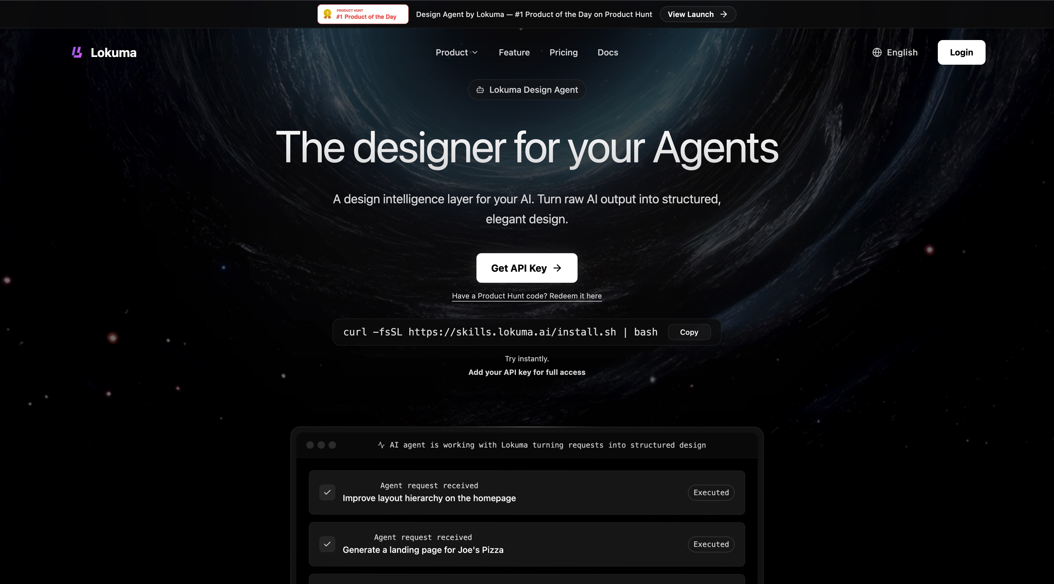 Lokuma Design Agent homepage screenshot