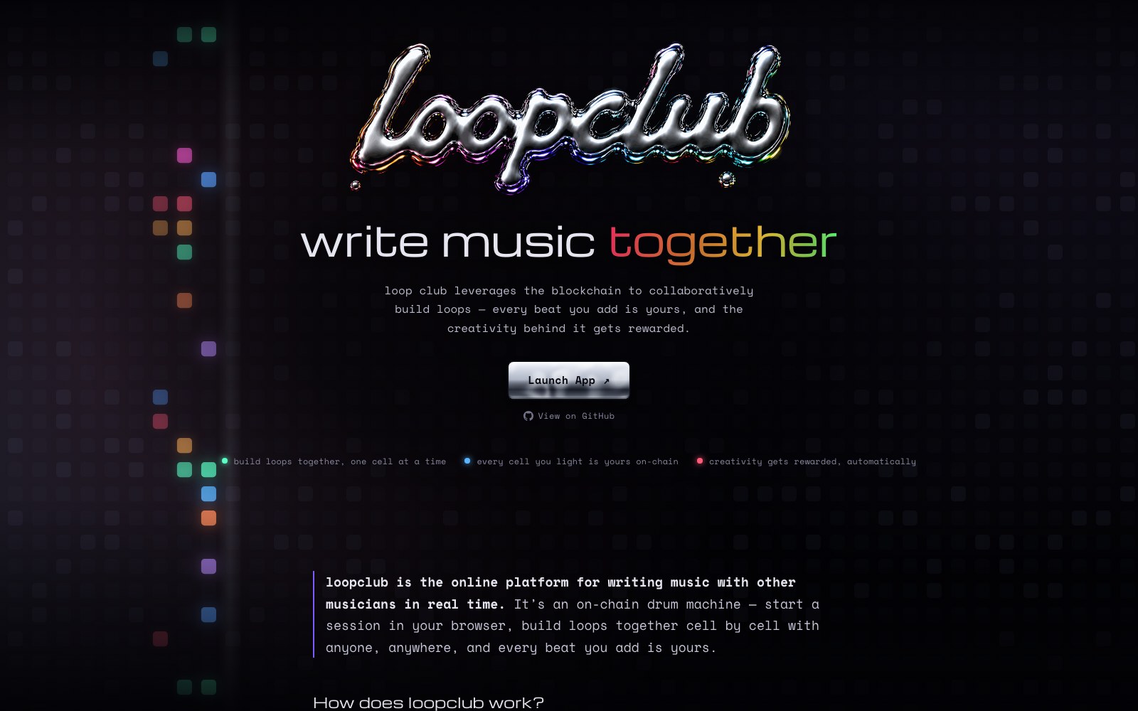 loopclub homepage screenshot