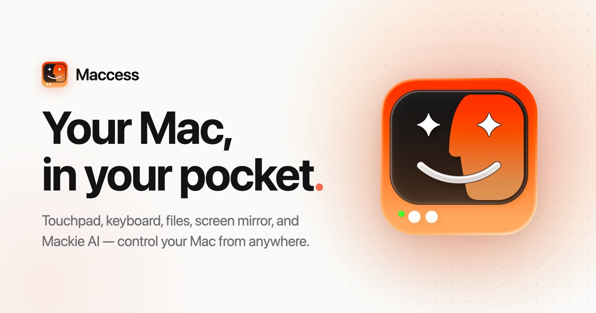 Maccess homepage screenshot