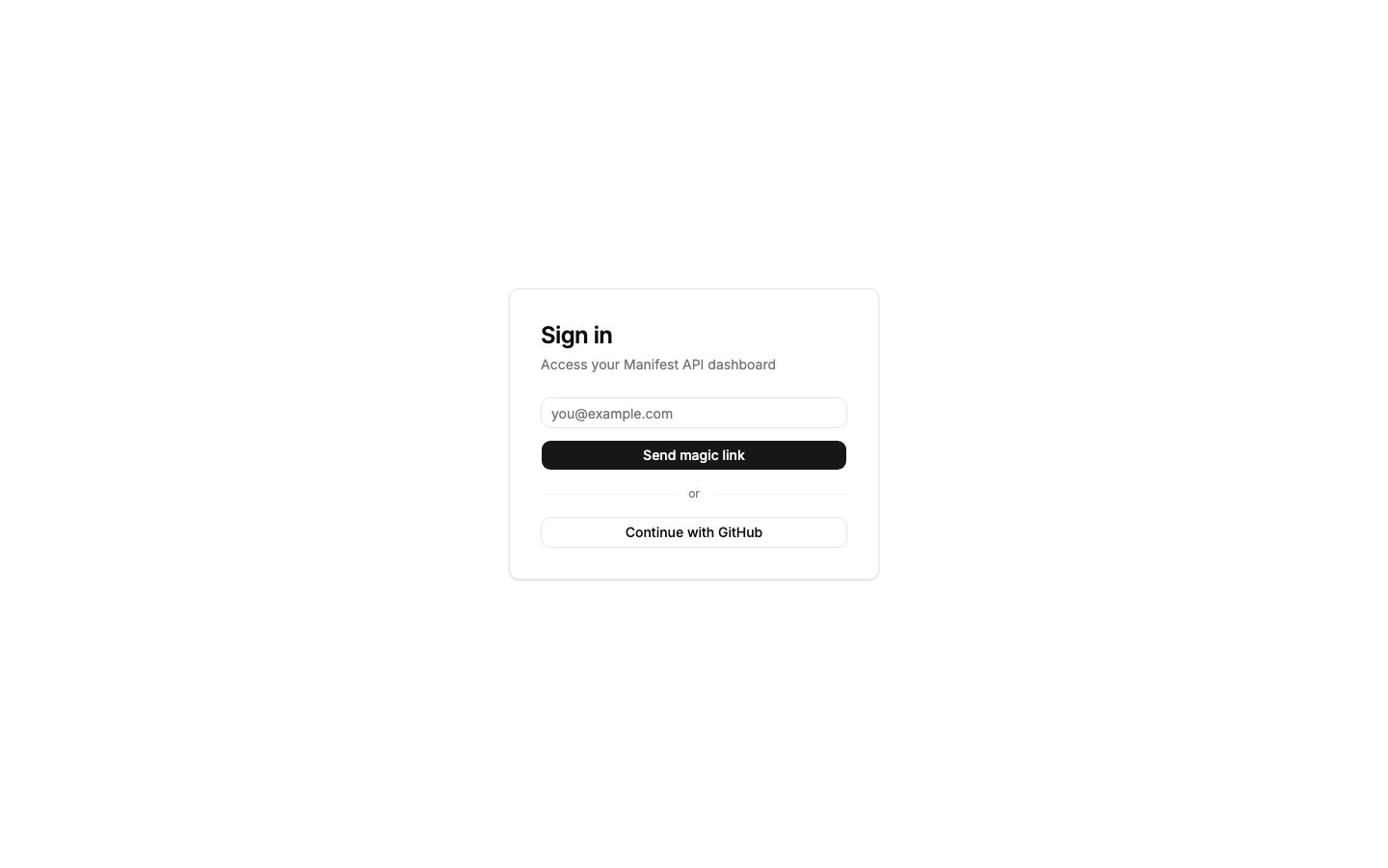 Manifest homepage screenshot