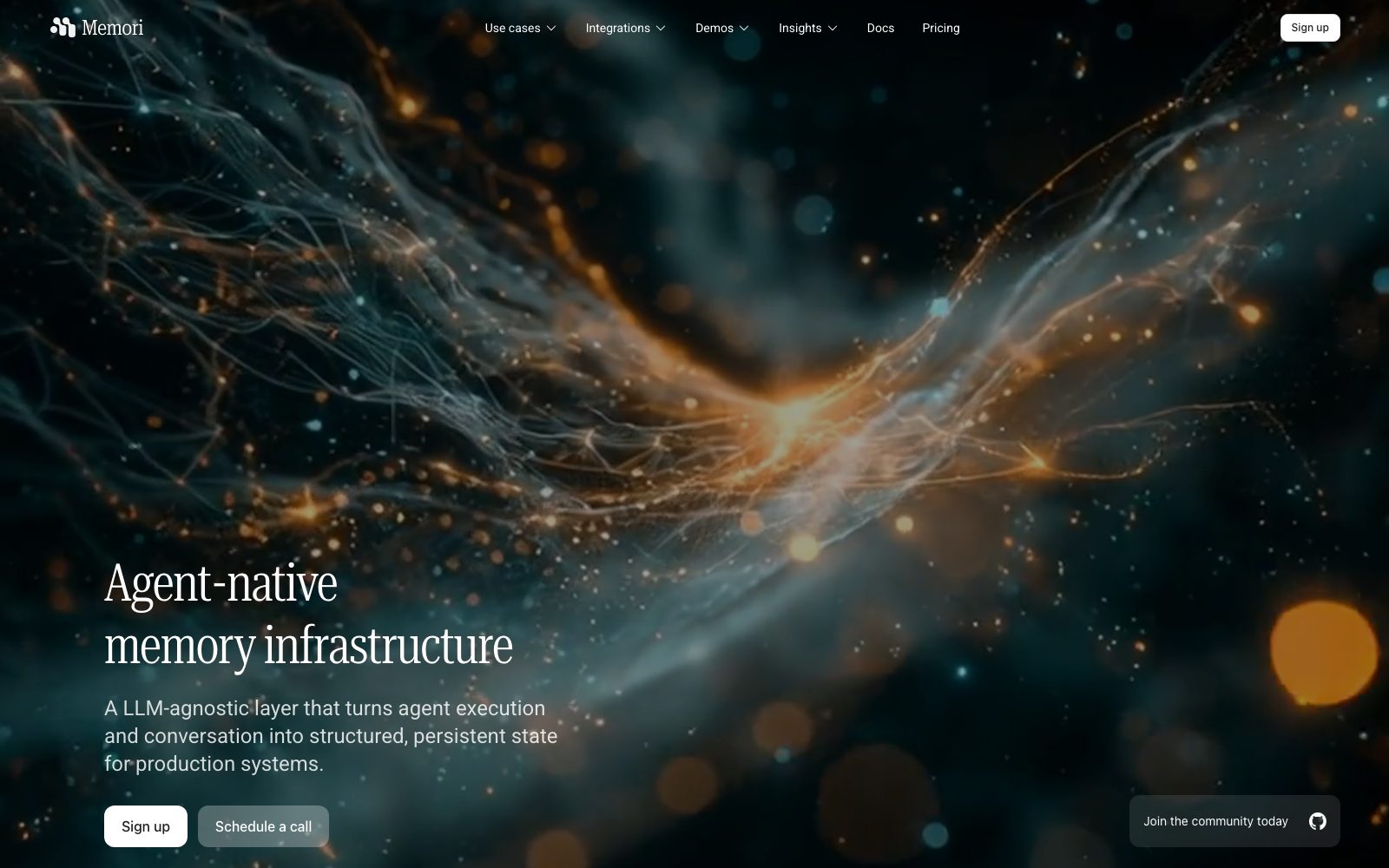 Memori Labs homepage screenshot