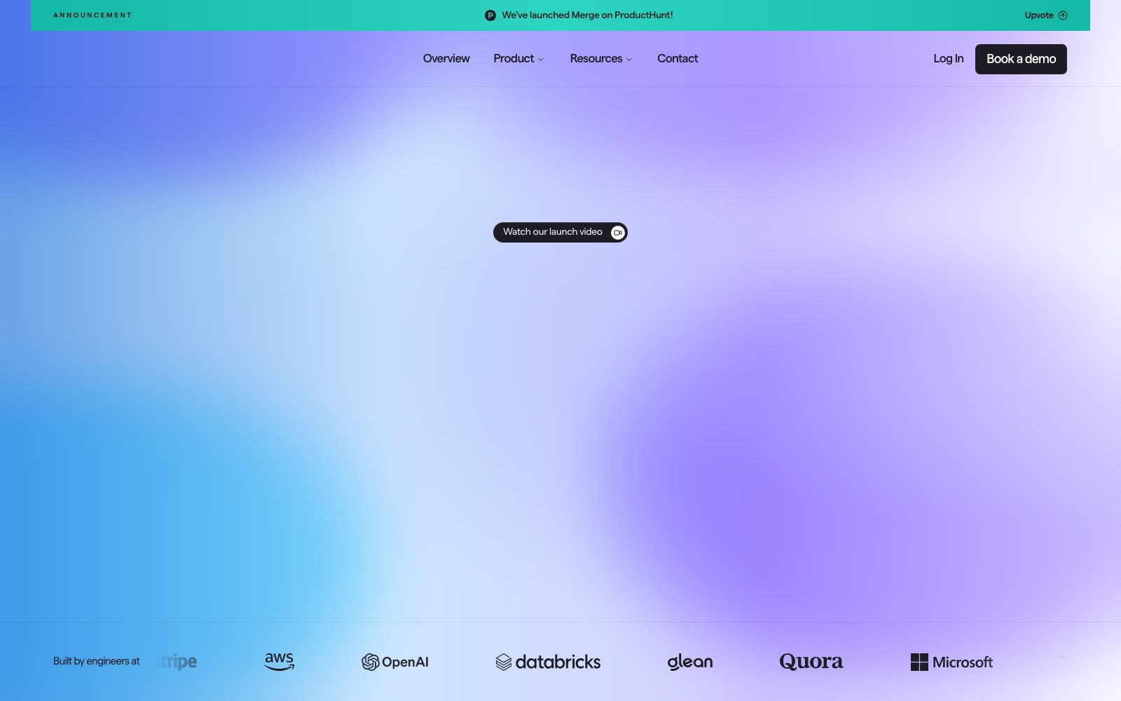 Merge homepage screenshot