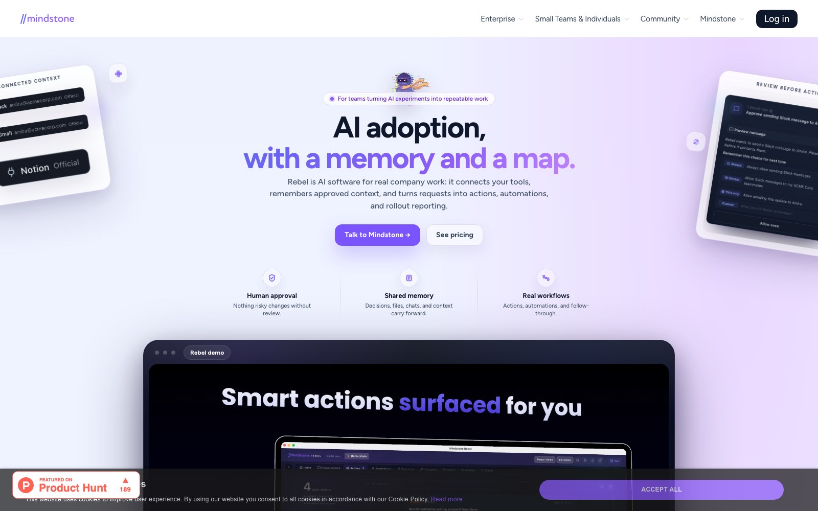 Mindstone Rebel homepage screenshot
