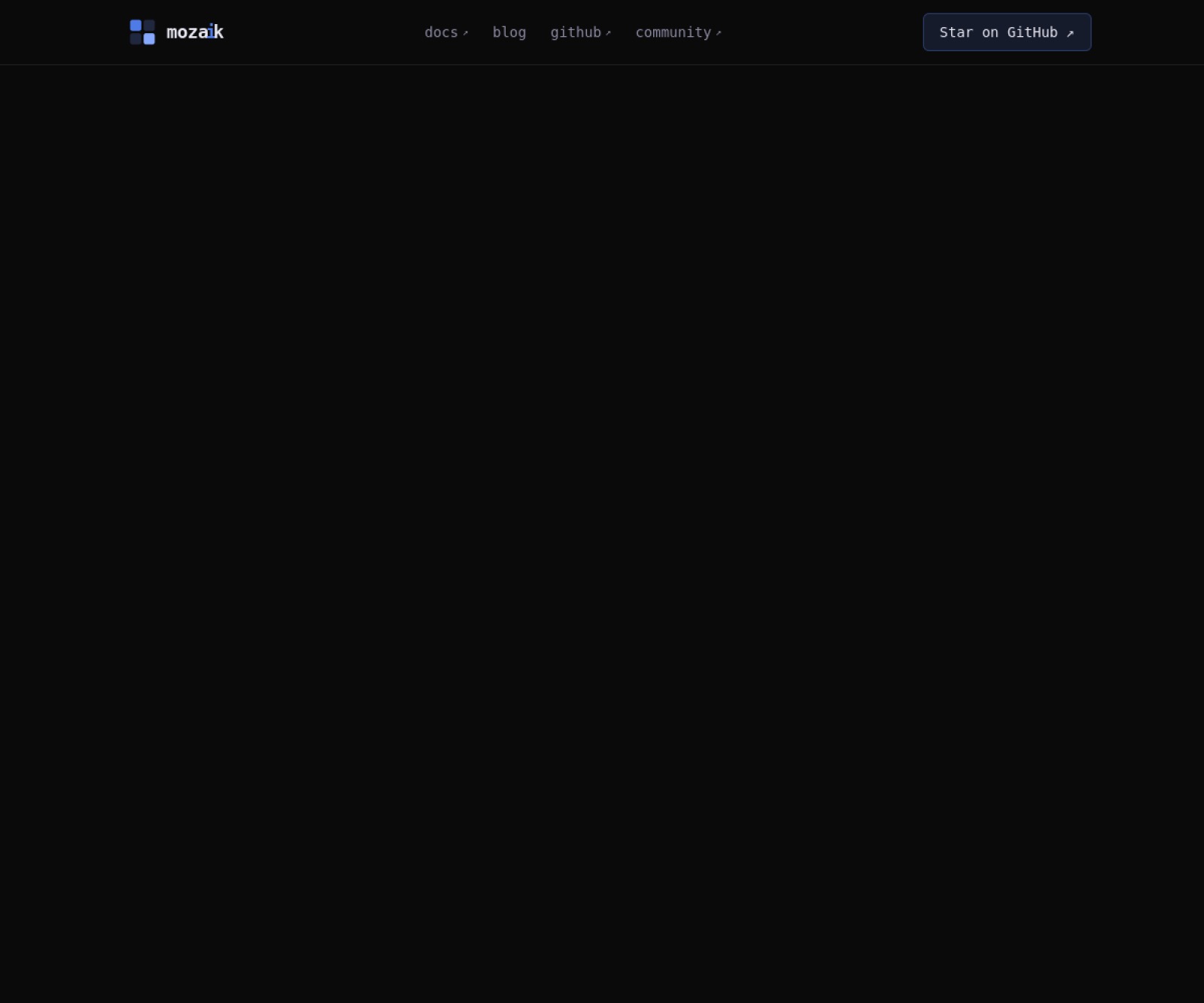 Mozaik homepage screenshot