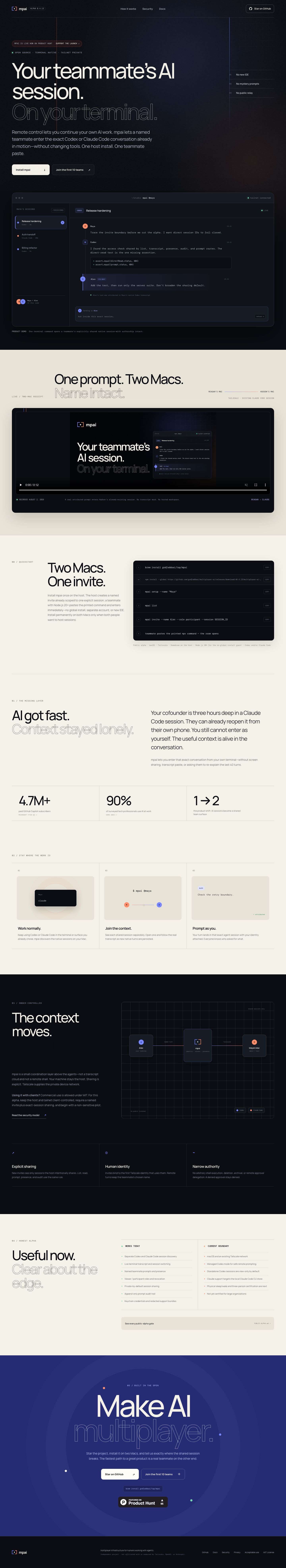 mpai homepage screenshot