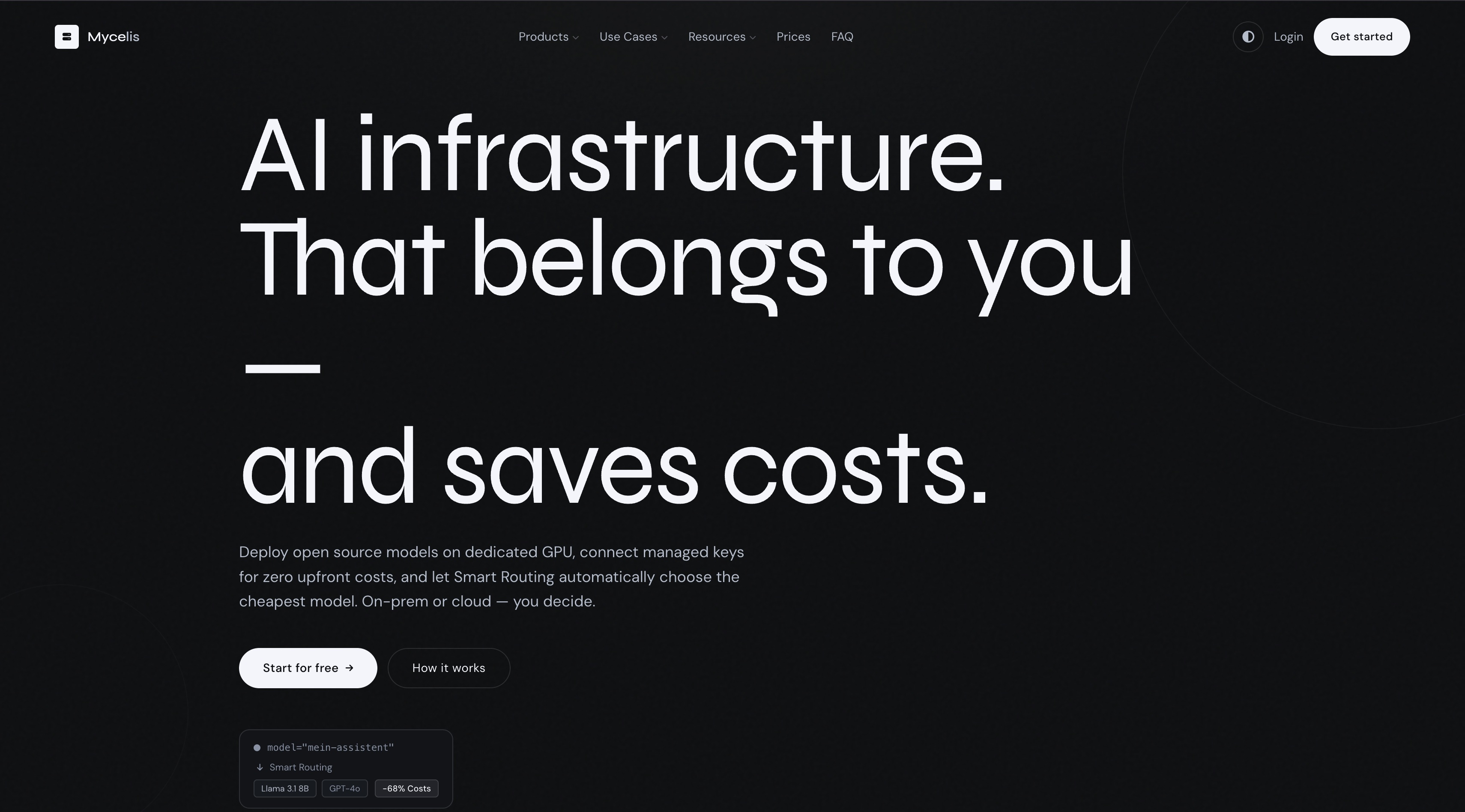 Mycelis homepage screenshot