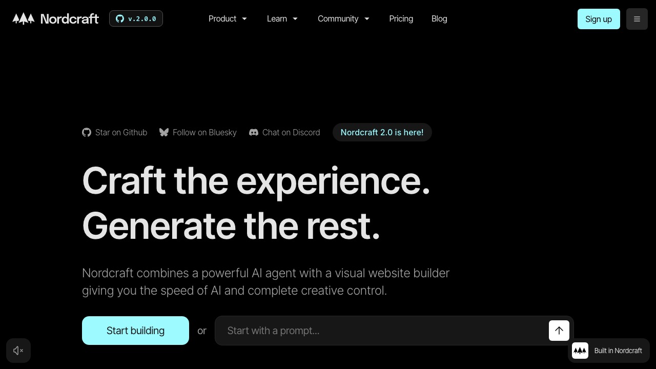 Nordcraft homepage screenshot