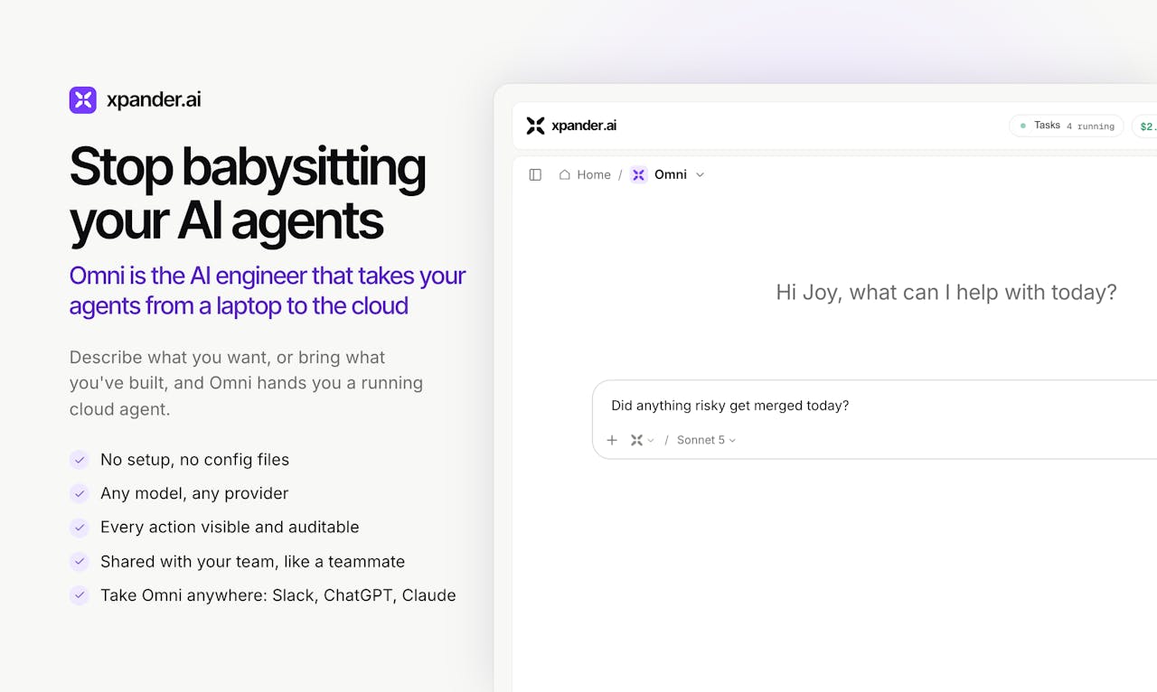 Omni by xpander homepage screenshot