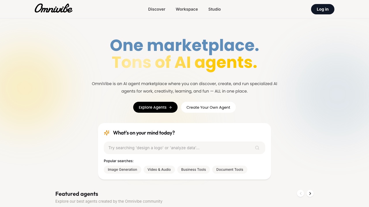 OmniVibe homepage screenshot