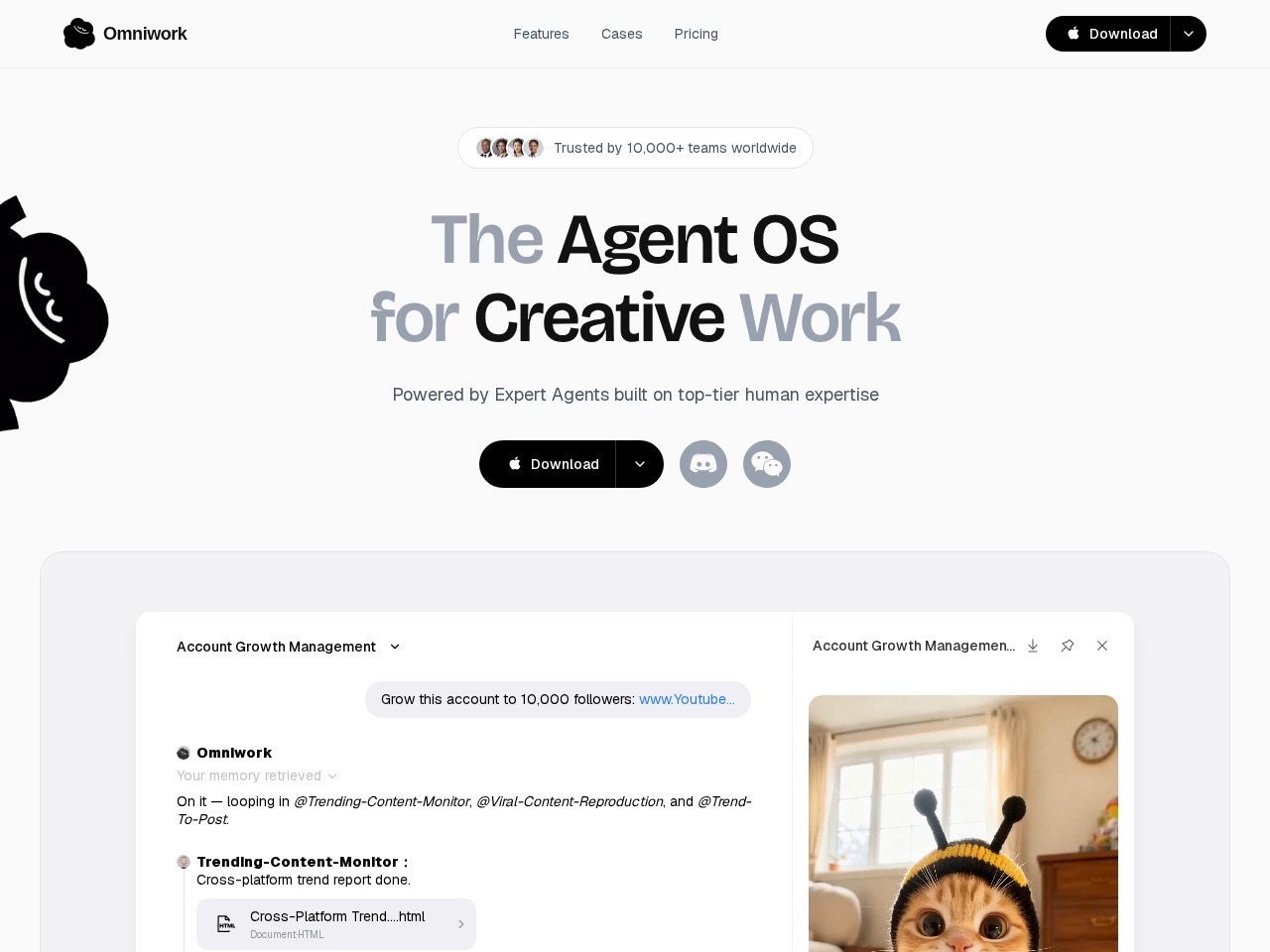 Omniwork homepage screenshot