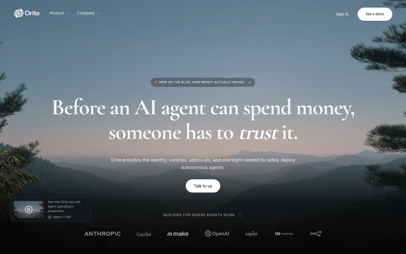 Orite homepage screenshot