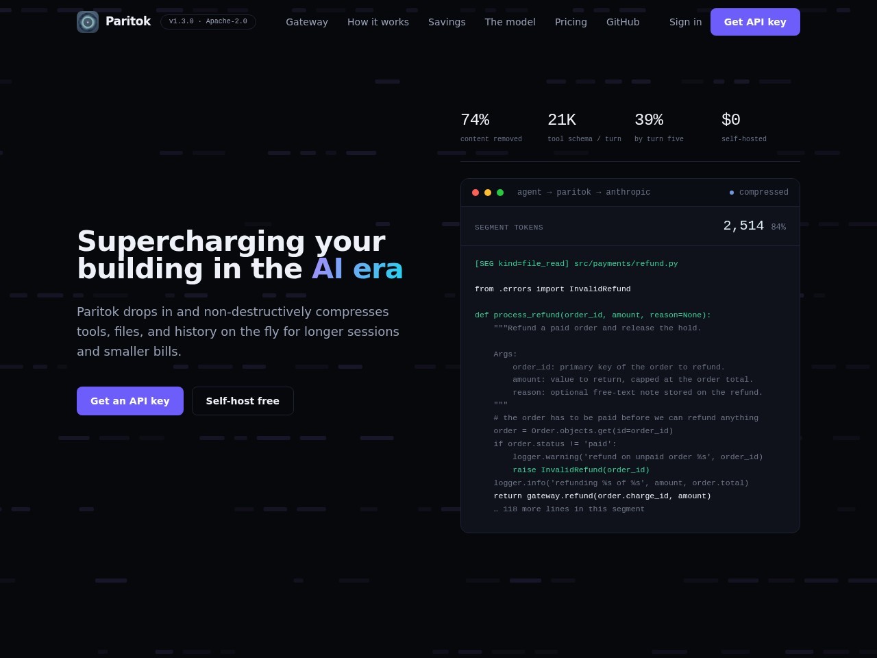 Paritok homepage screenshot