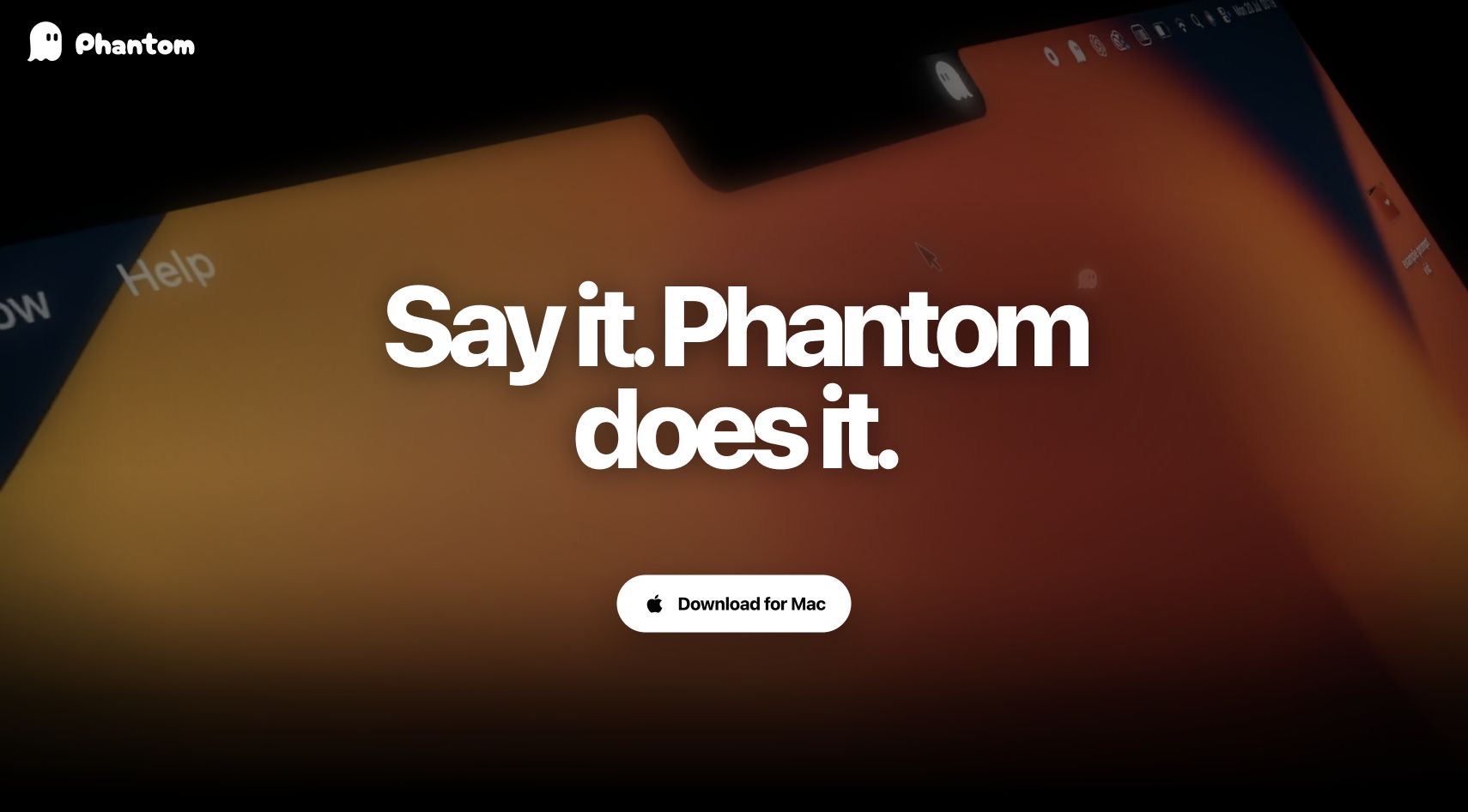 Phantom homepage screenshot