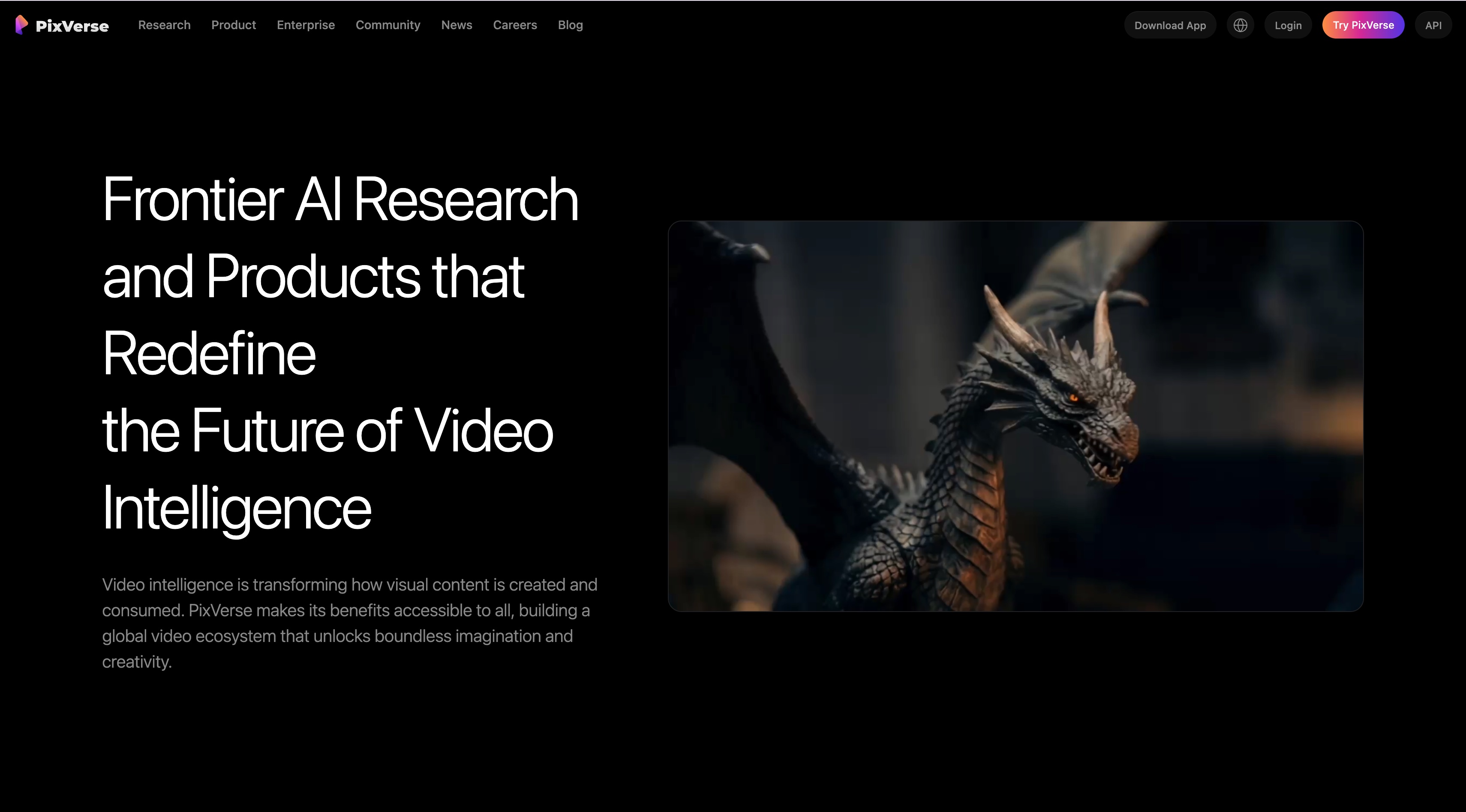 PixVerse homepage screenshot