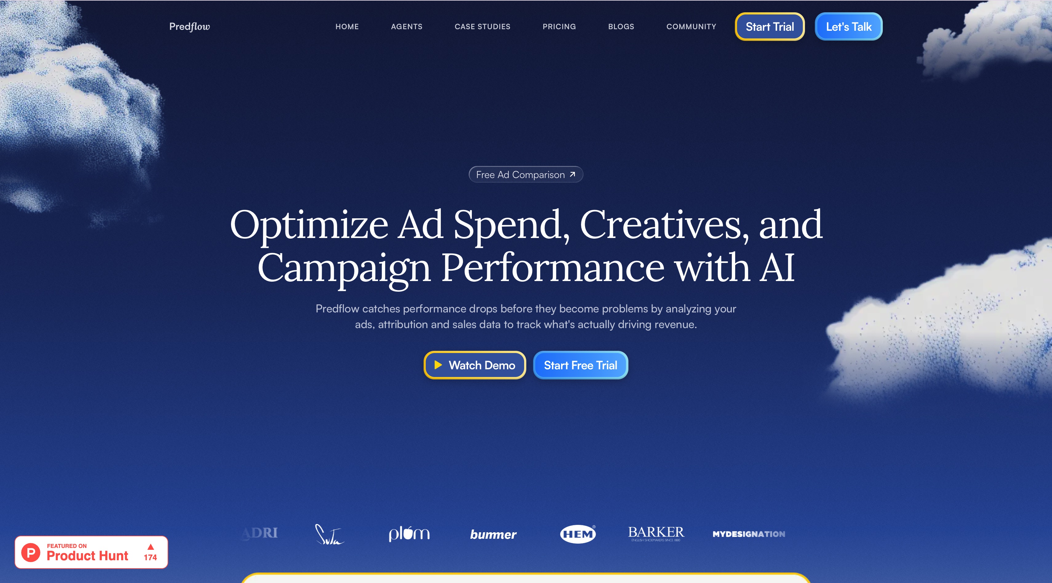 Predflow homepage screenshot