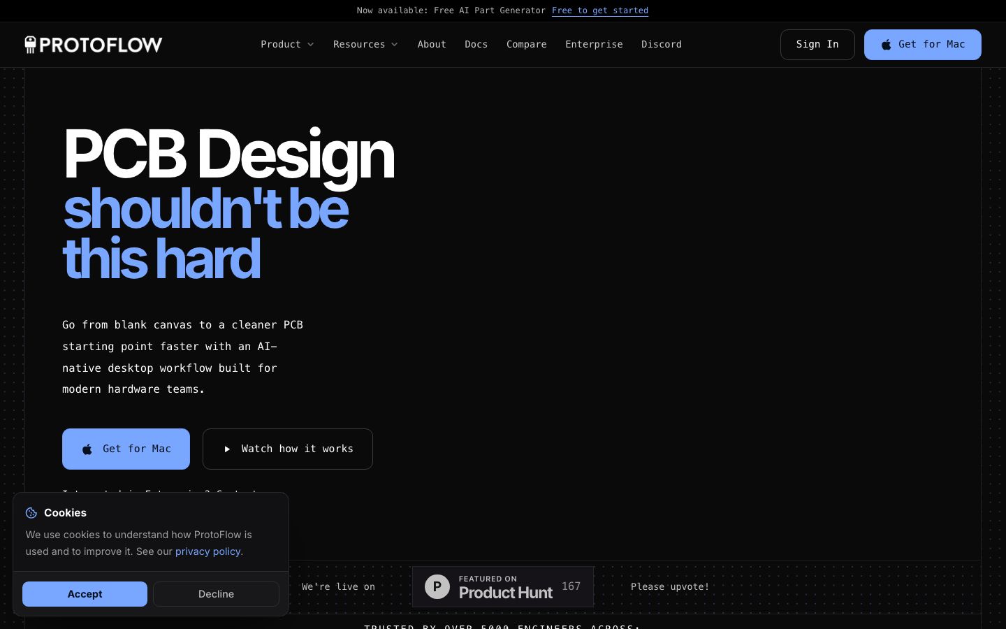 ProtoFlow homepage screenshot