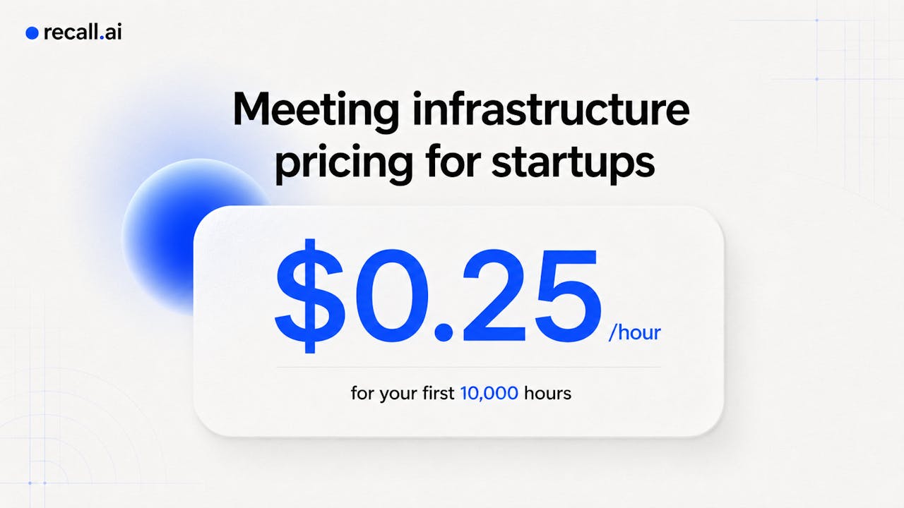 Startup Program by Recall.ai homepage screenshot