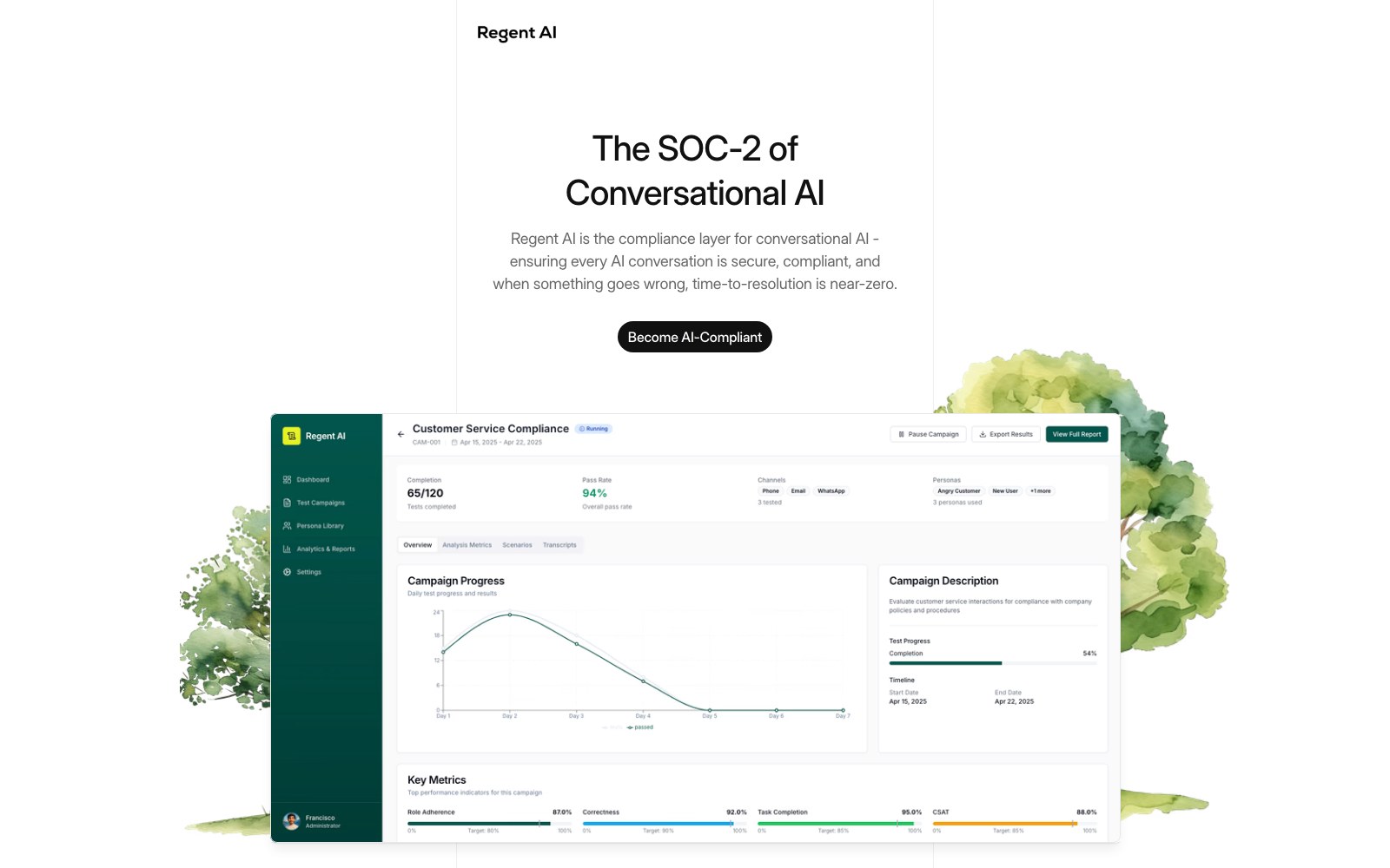 Regent homepage screenshot