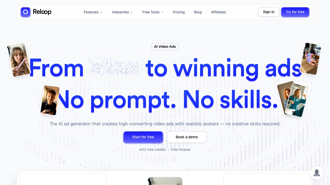 Reloop homepage screenshot