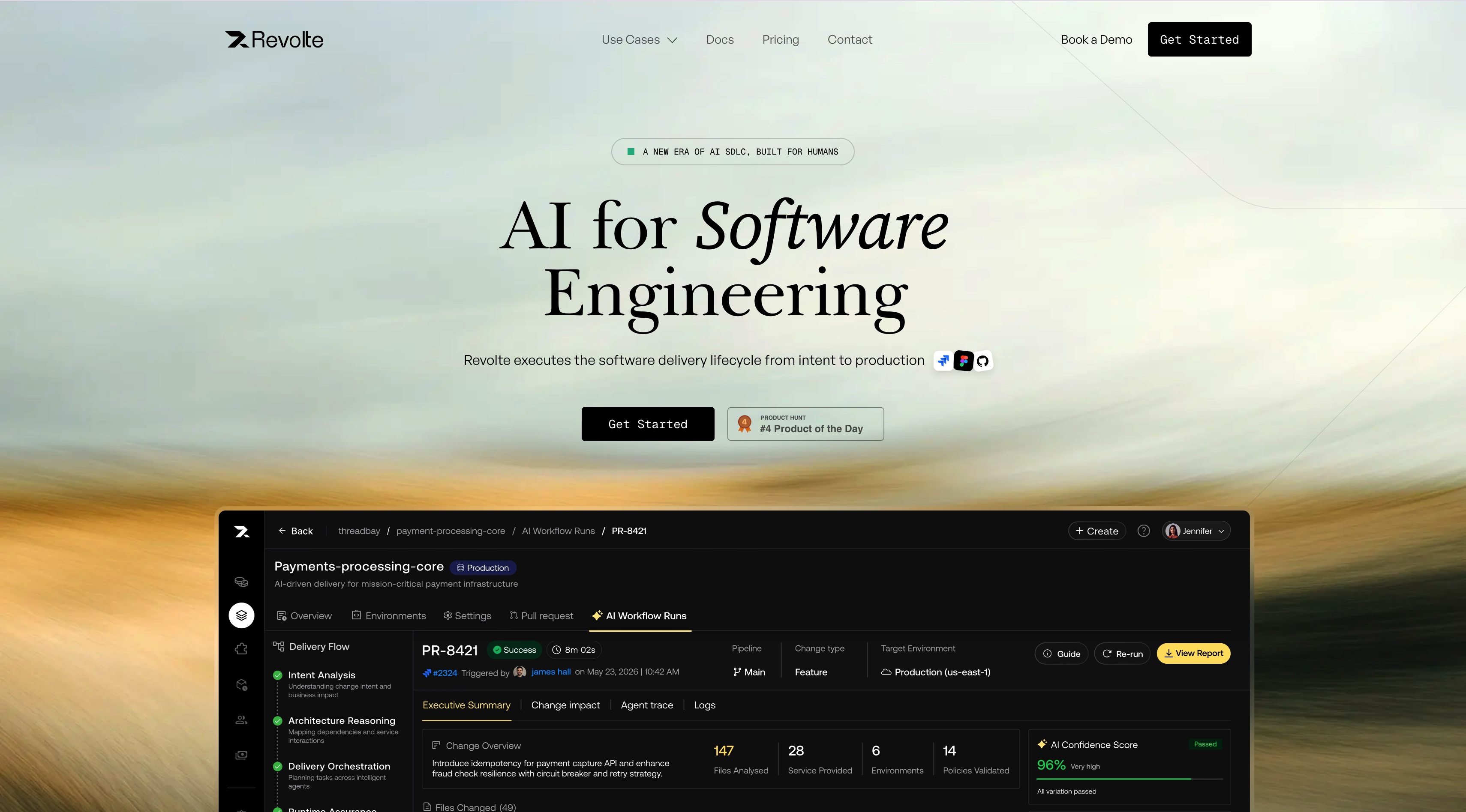 Revolte homepage screenshot