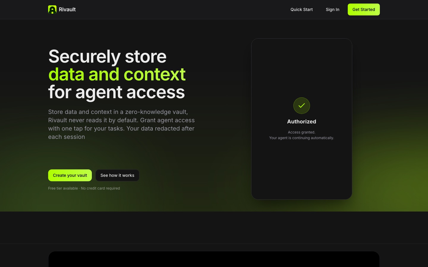 Rivault homepage screenshot