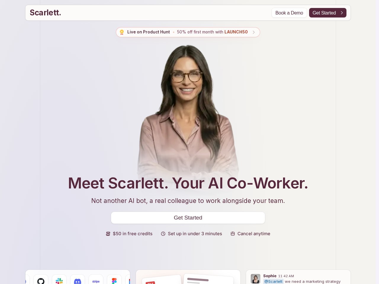 Scarlett. homepage screenshot
