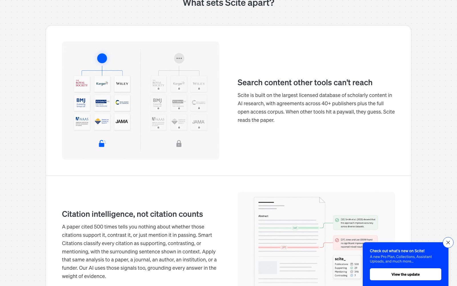 Scite homepage screenshot
