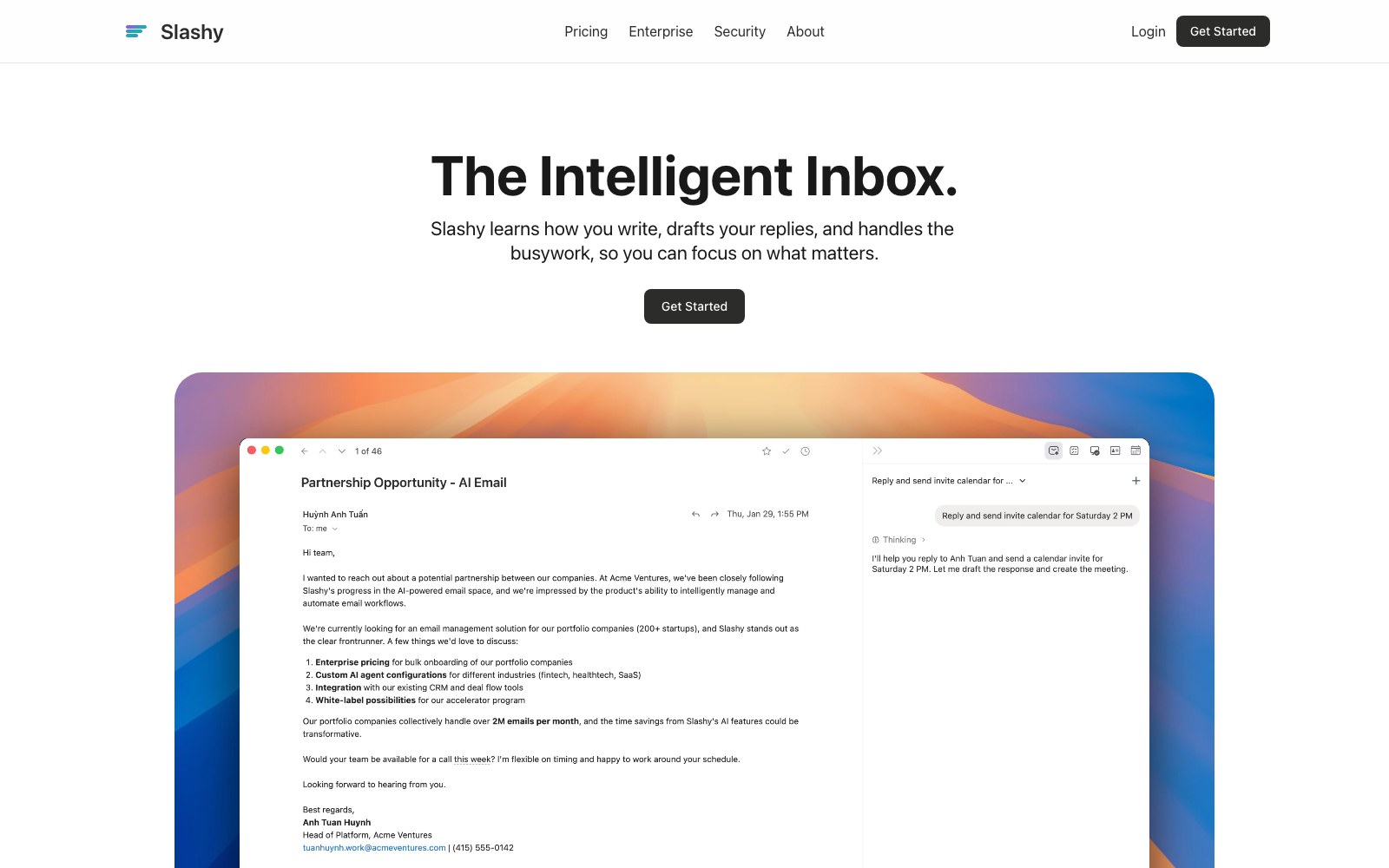 Slashy homepage screenshot