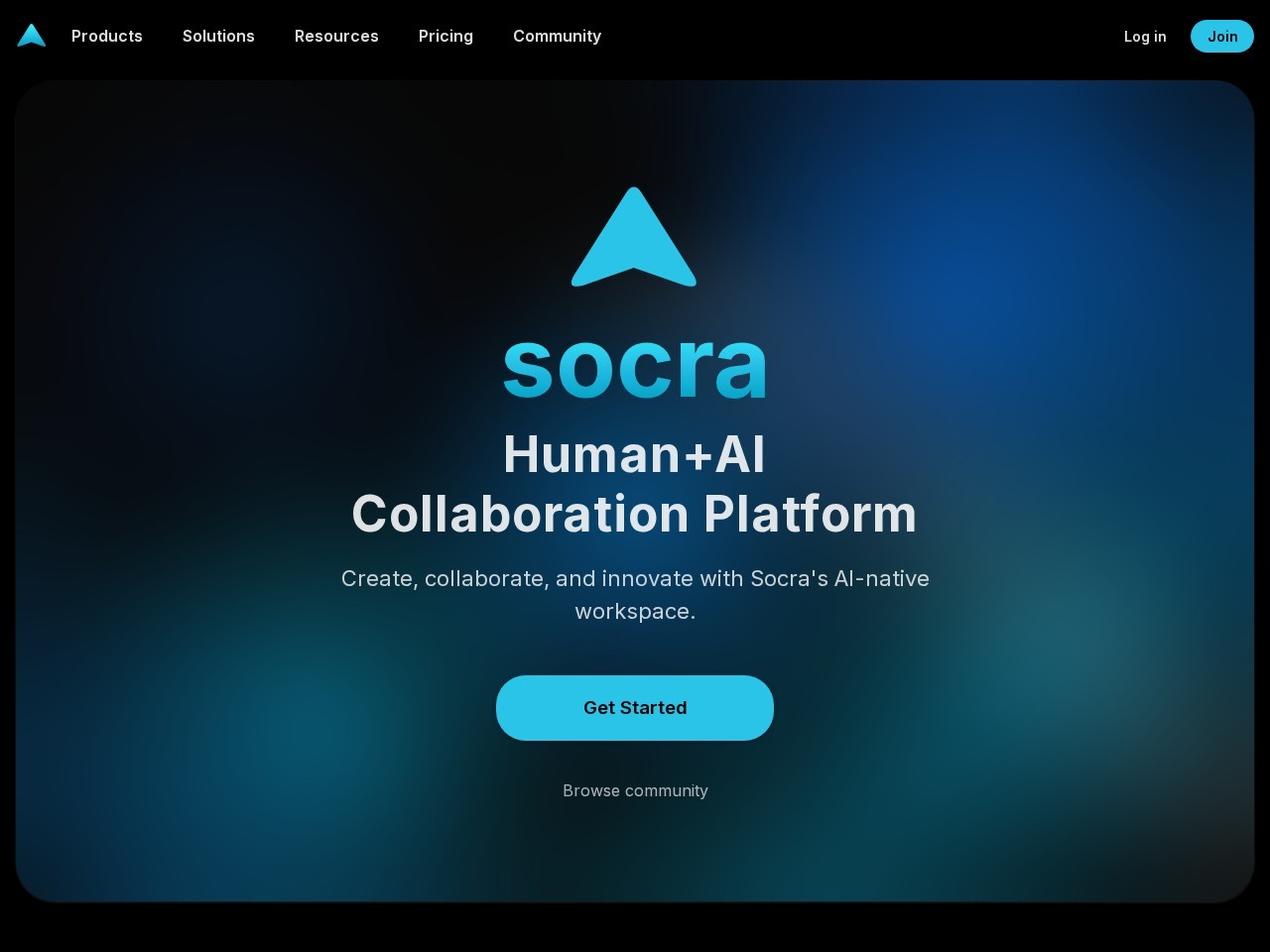 Socra homepage screenshot