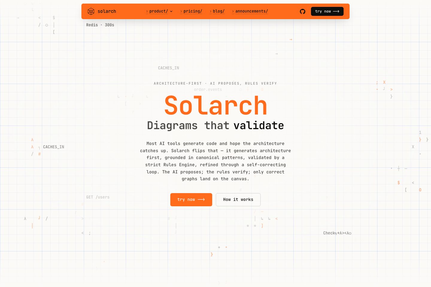 Solarch homepage screenshot