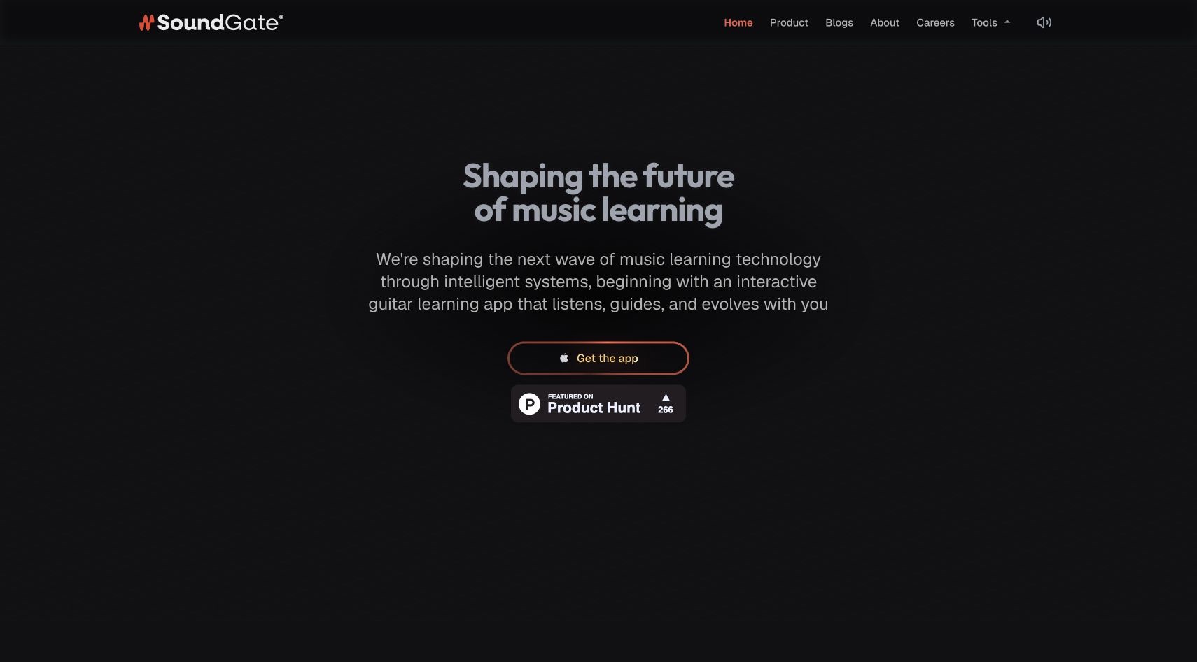 SoundGate Guitar homepage screenshot
