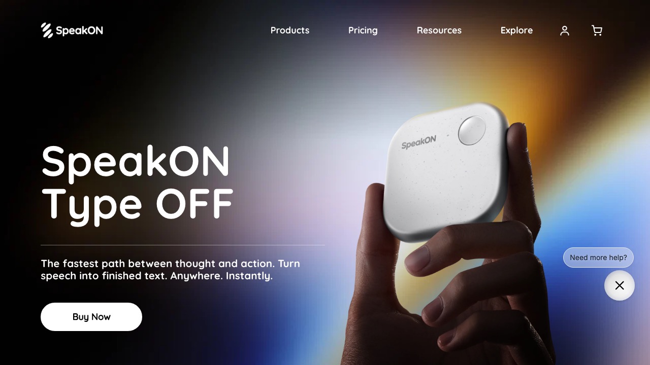 SpeakON homepage screenshot