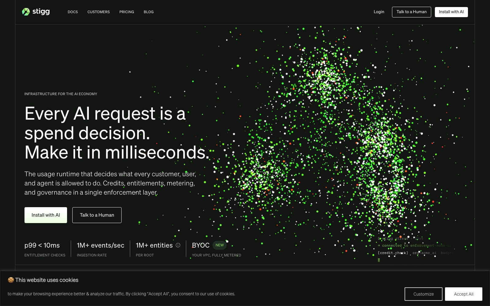 Stigg homepage screenshot