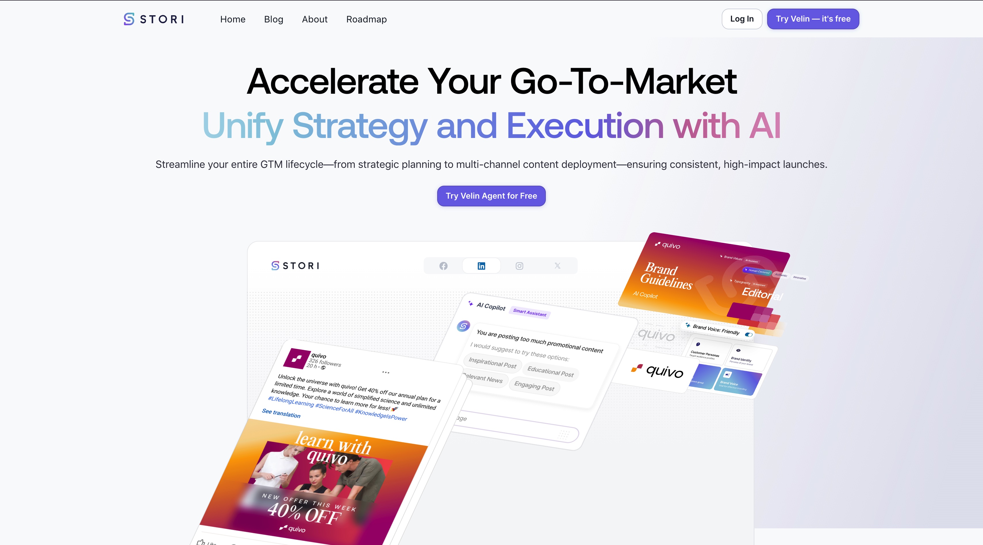 STORI AI homepage screenshot