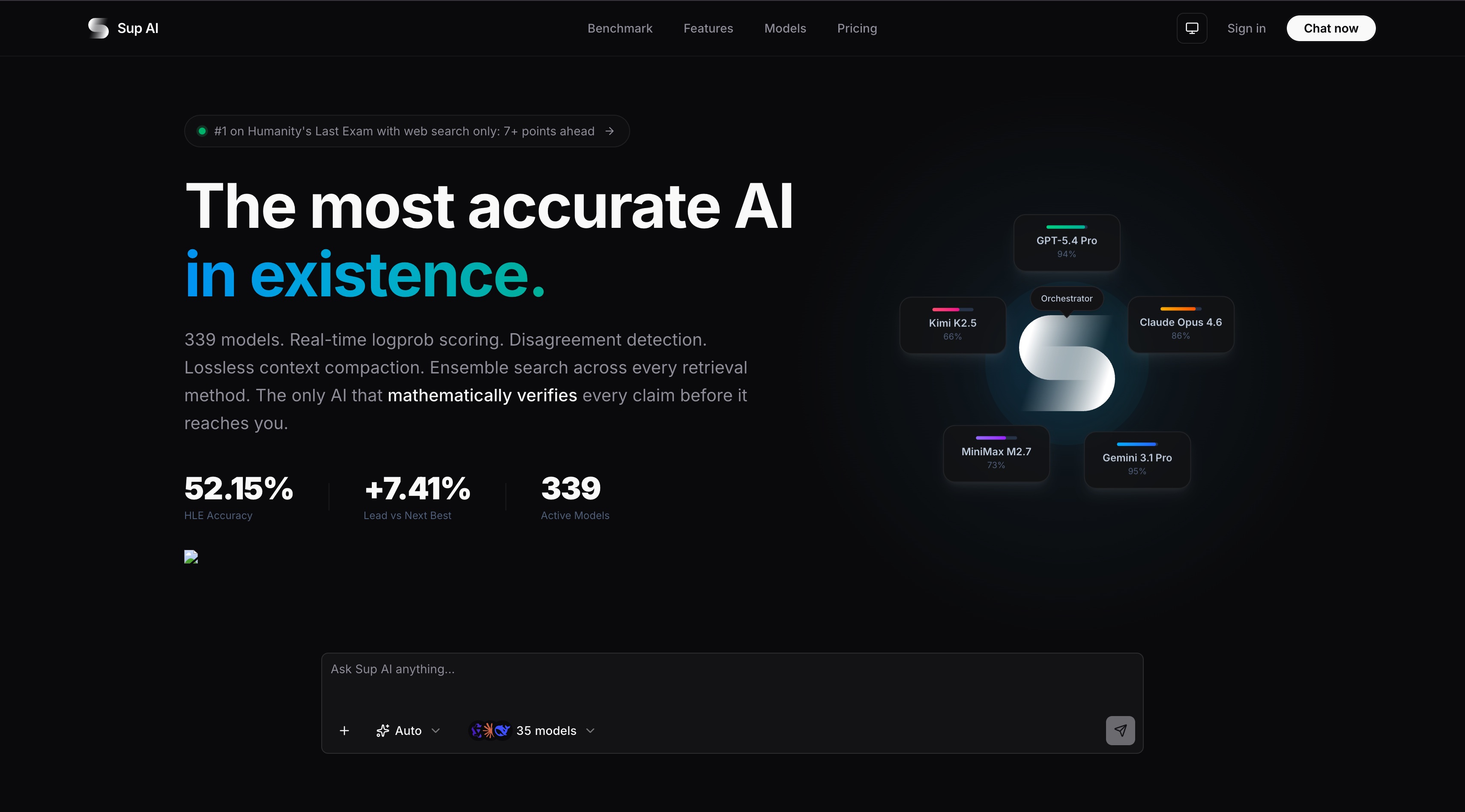 Sup AI homepage screenshot