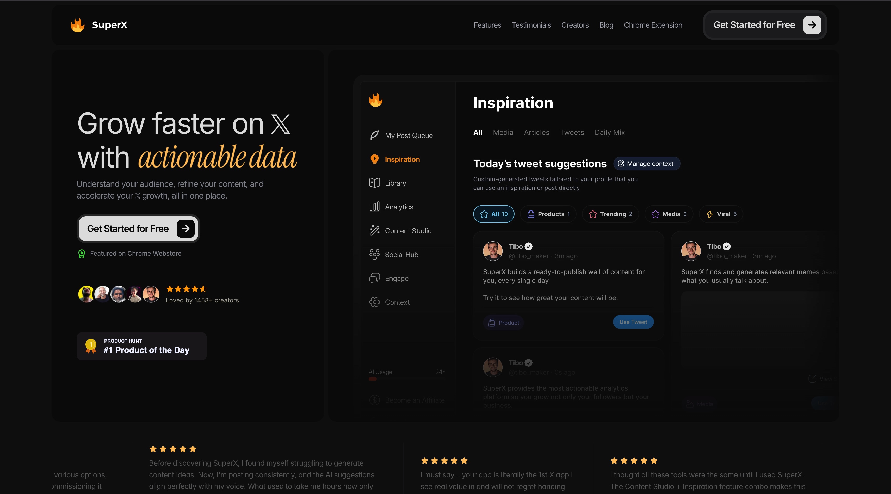 SuperX homepage screenshot