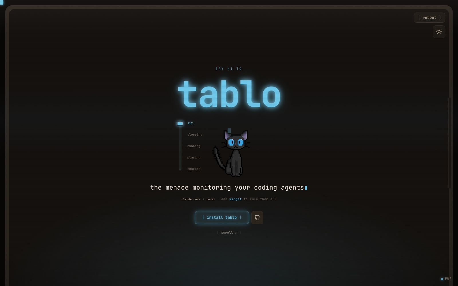 tablo homepage screenshot