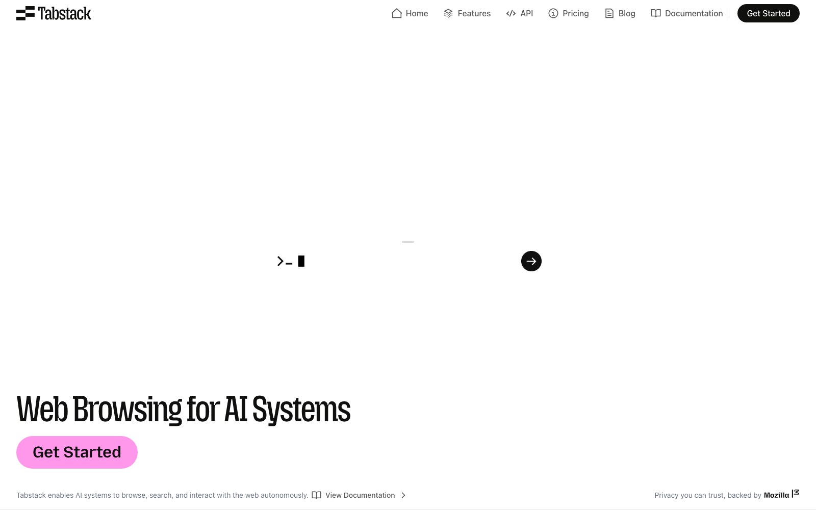 Tabstack homepage screenshot