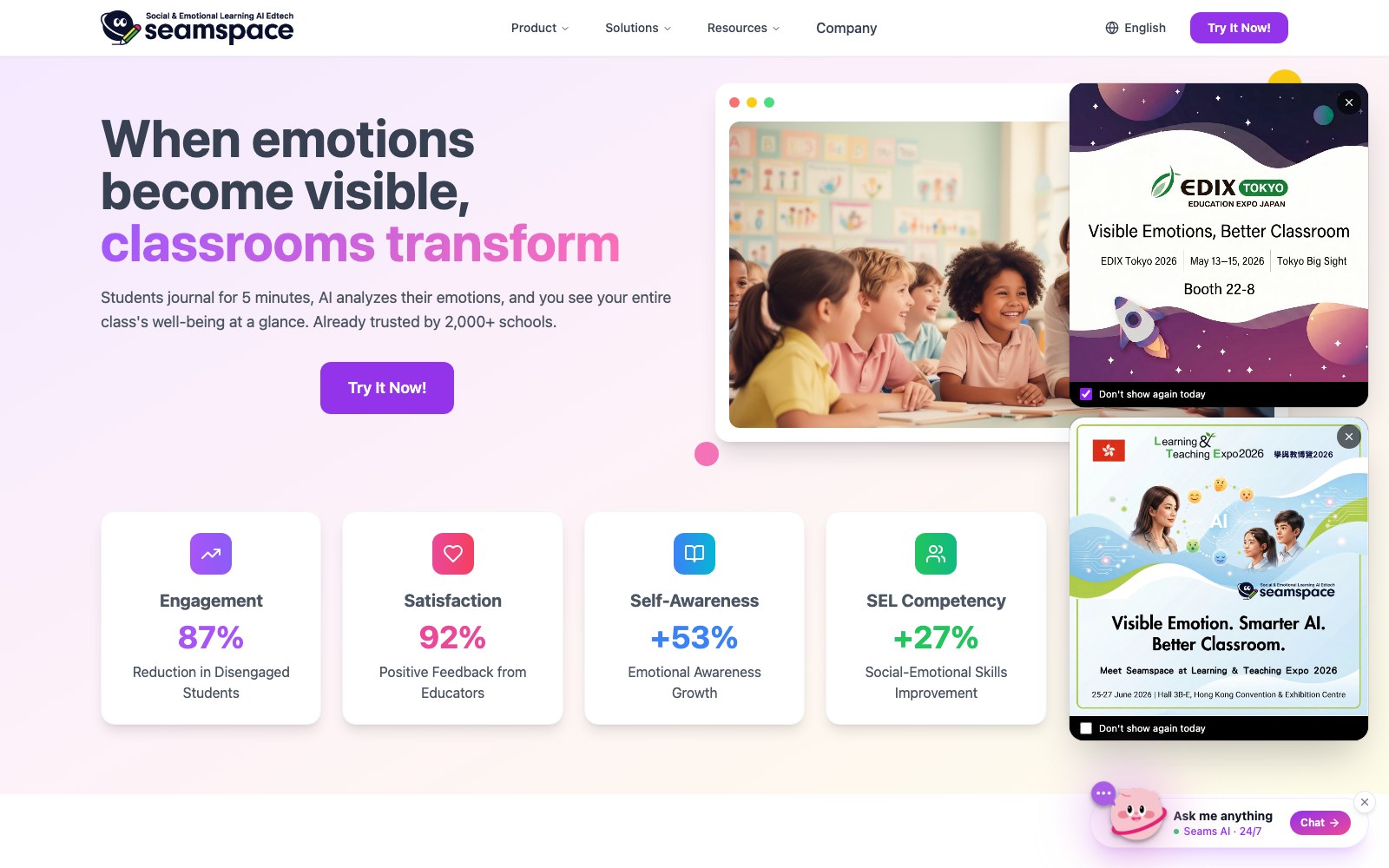 Seamspace homepage screenshot