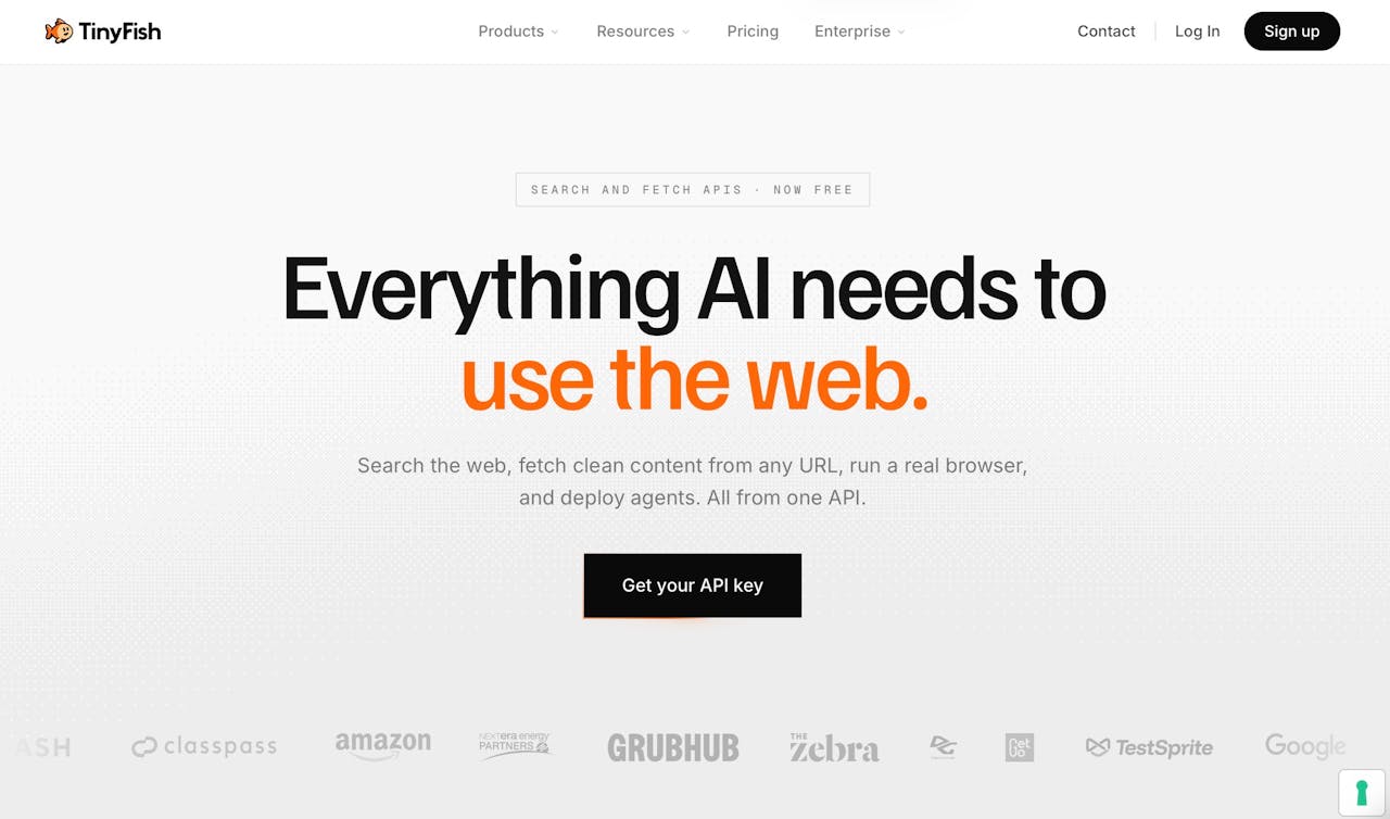 TinyFish homepage screenshot