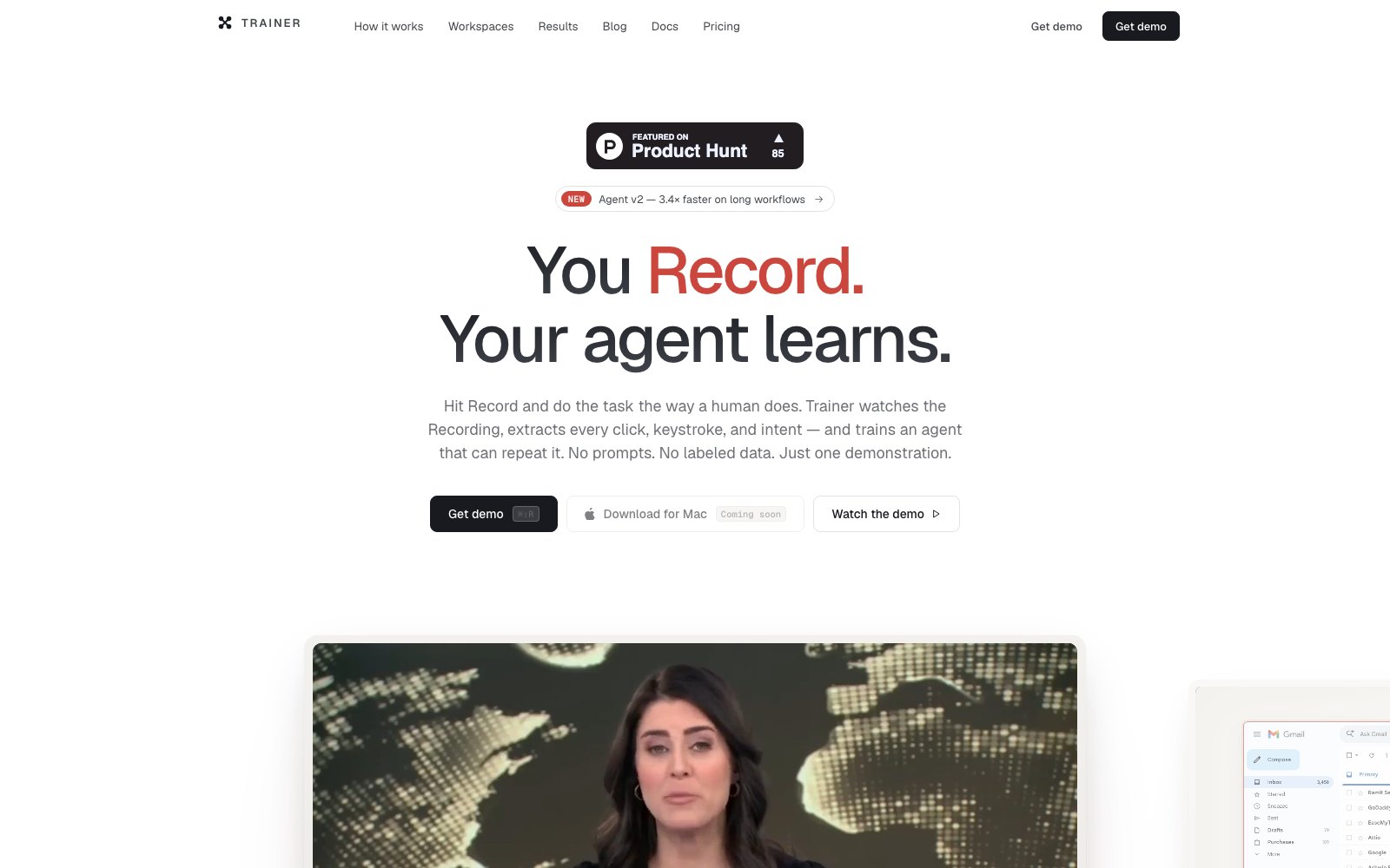 Trainer homepage screenshot