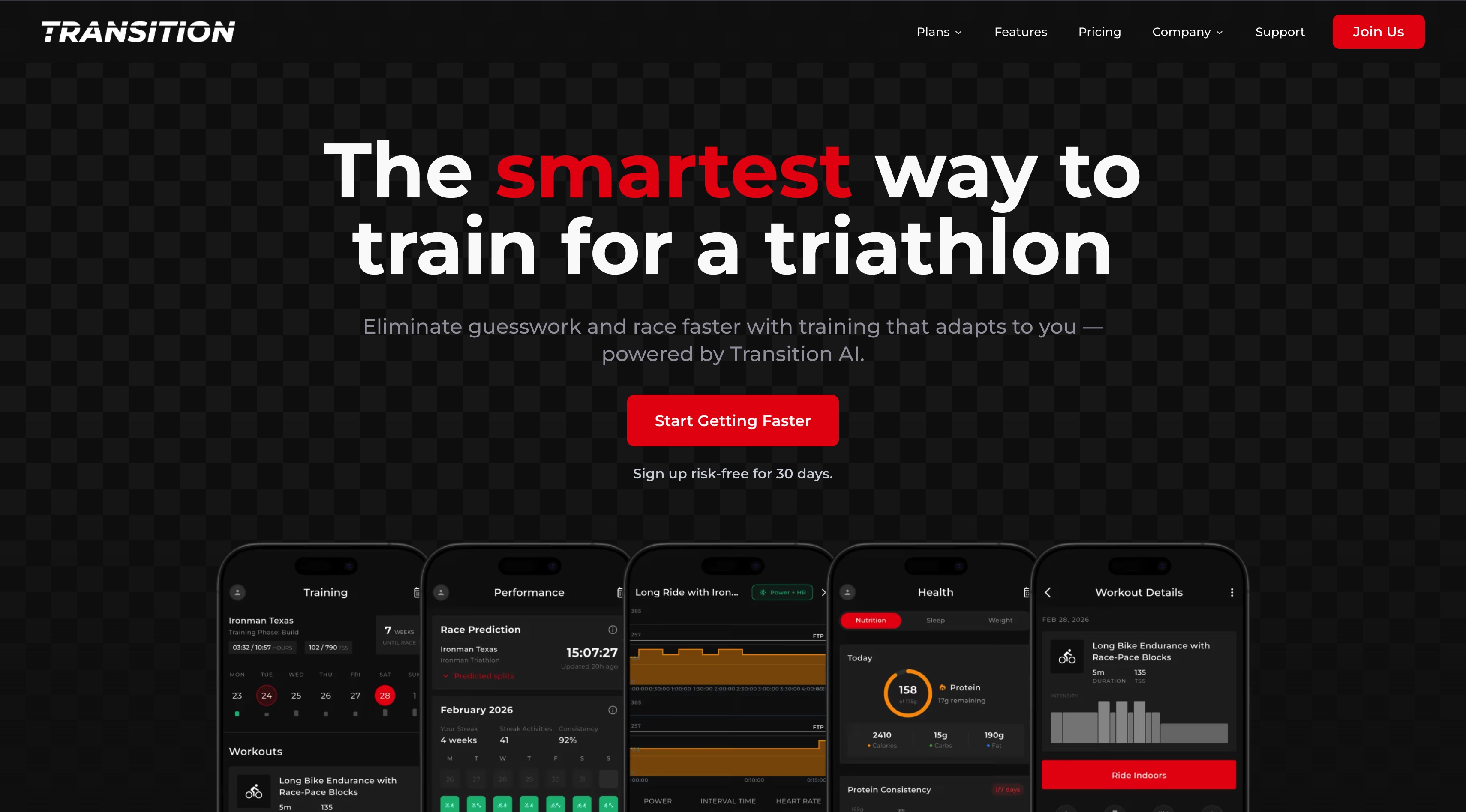 Transition homepage screenshot