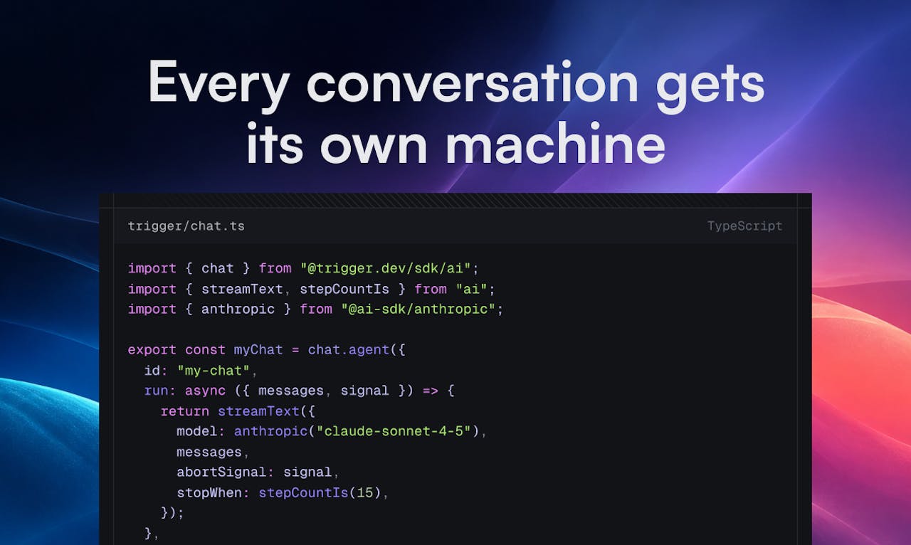 Chat Agent by Trigger.dev homepage screenshot