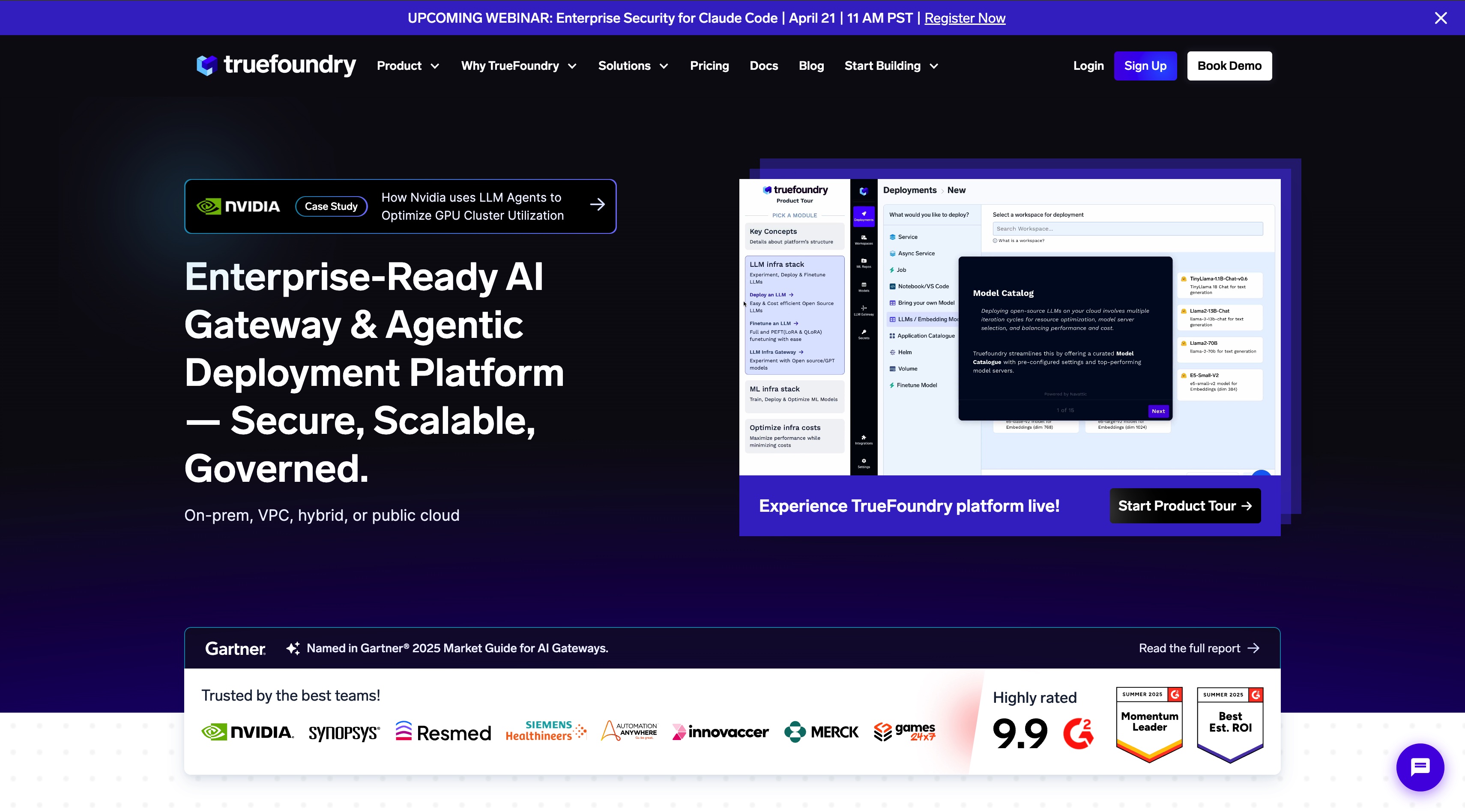 TrueFoundry homepage screenshot