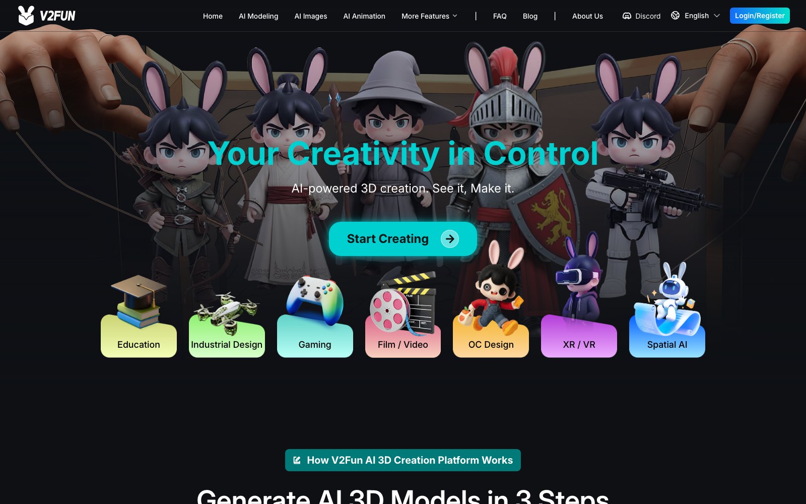 V2Fun homepage screenshot