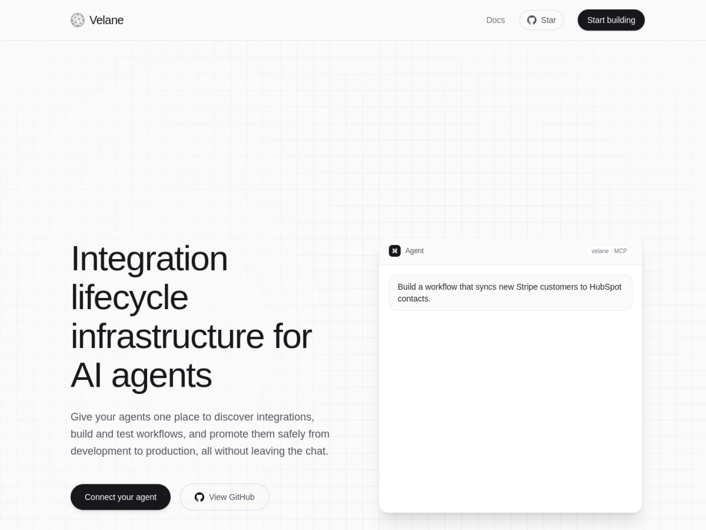 Velane homepage screenshot