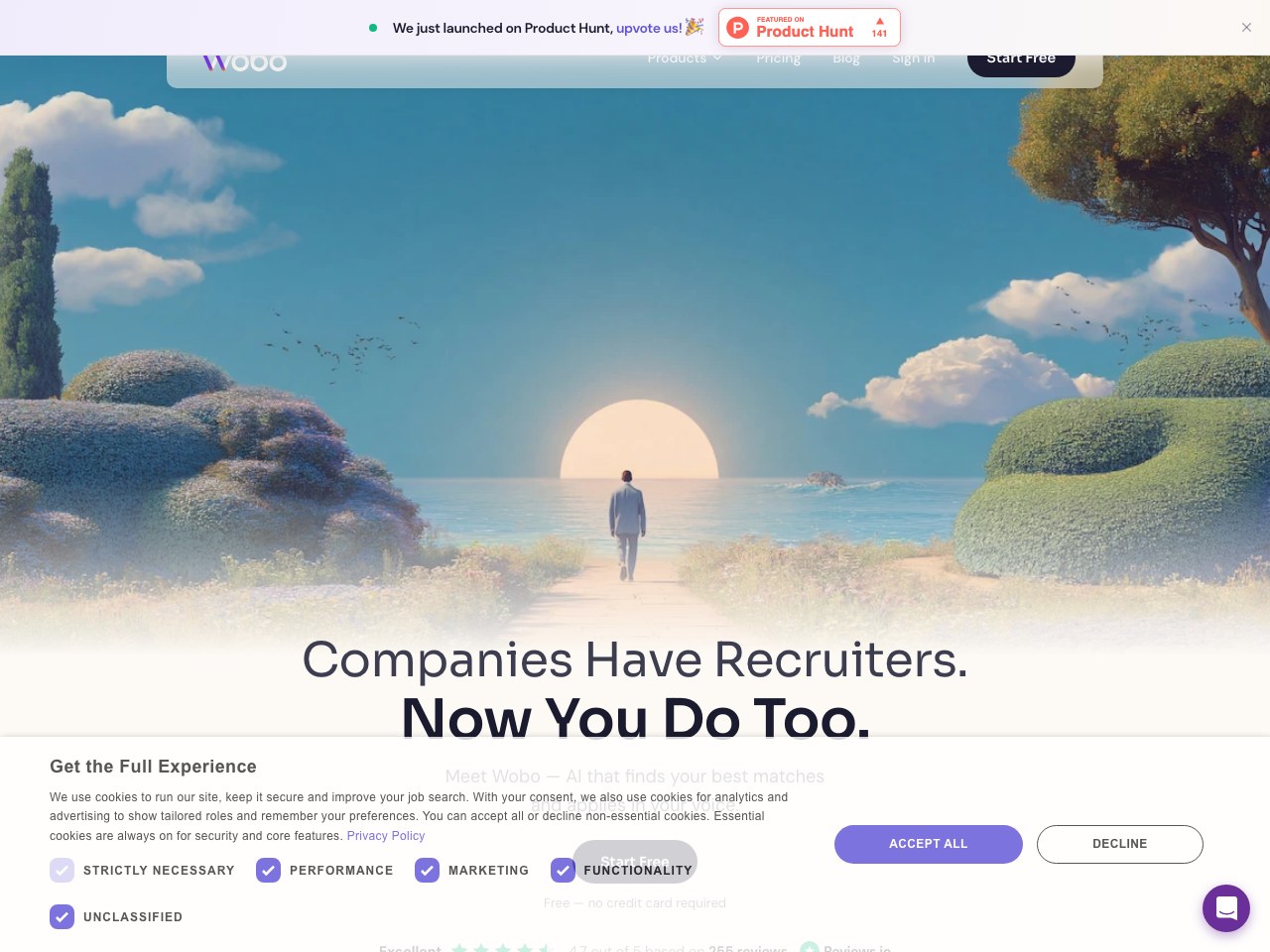 Wobo AI homepage screenshot