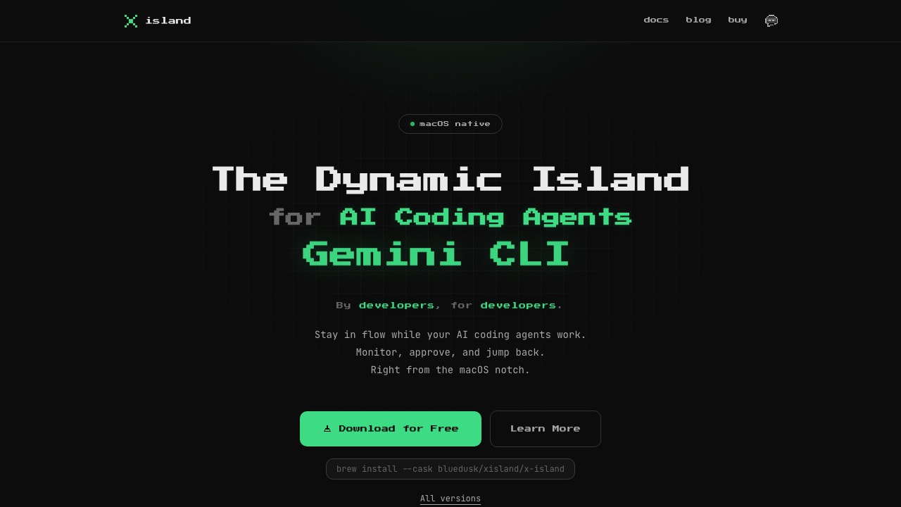 X Island homepage screenshot
